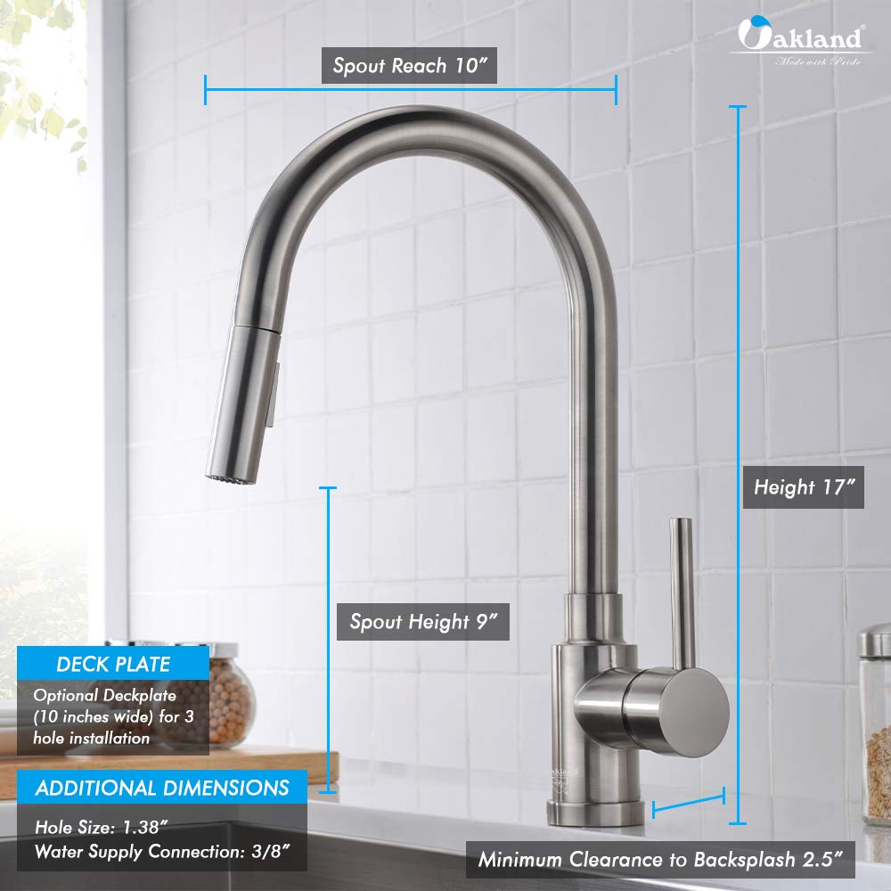Brushed Nickel Pull Down Kitchen Faucet - High Arc 2.2GPM for Sink