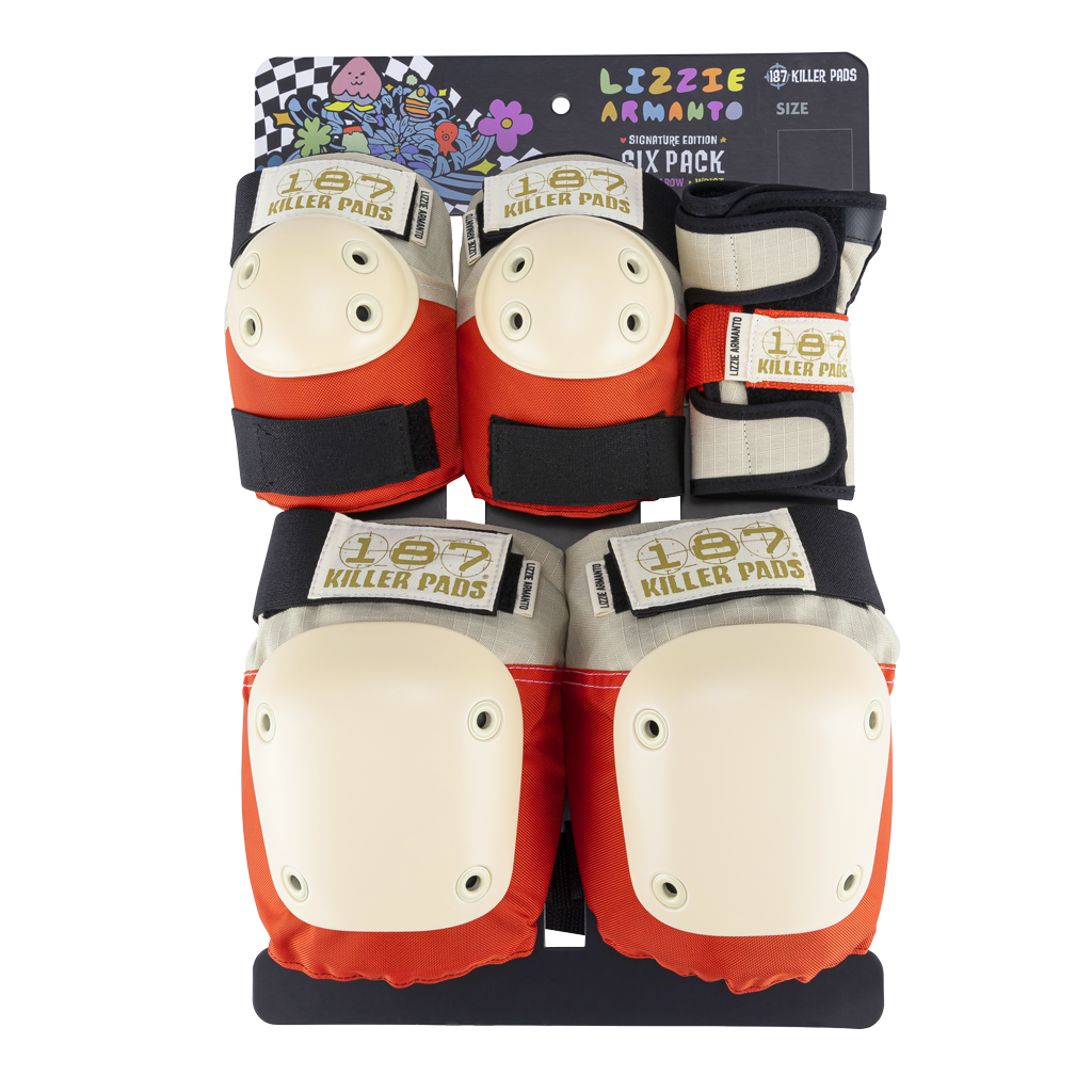 Lizzie Armanto Blood Orange/Cream Skateboard Grip Tape - 6 Pack Set | Non-Slip, Durable, High-Performance Grip for Skateboards & Longboards | Perfect for Street Skating, Park Riding & Tricks