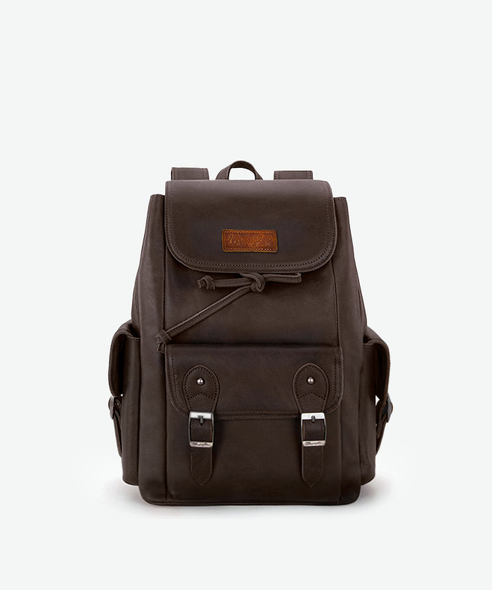 Wrangler Genuine Leather Backpack for Men & Women - Durable Travel, Hiking & School Backpack - Waterproof Laptop Bag with USB Charging Port