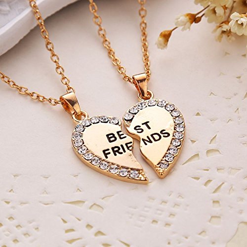 Best Friends Necklace Set for 2 - Matching Half Heart Pendant Necklaces for Women & Girls | BFF Gifts for Besties | Perfect for Birthdays, Anniversaries & Friendship Day Gifts | Wear Together for Special Occasions