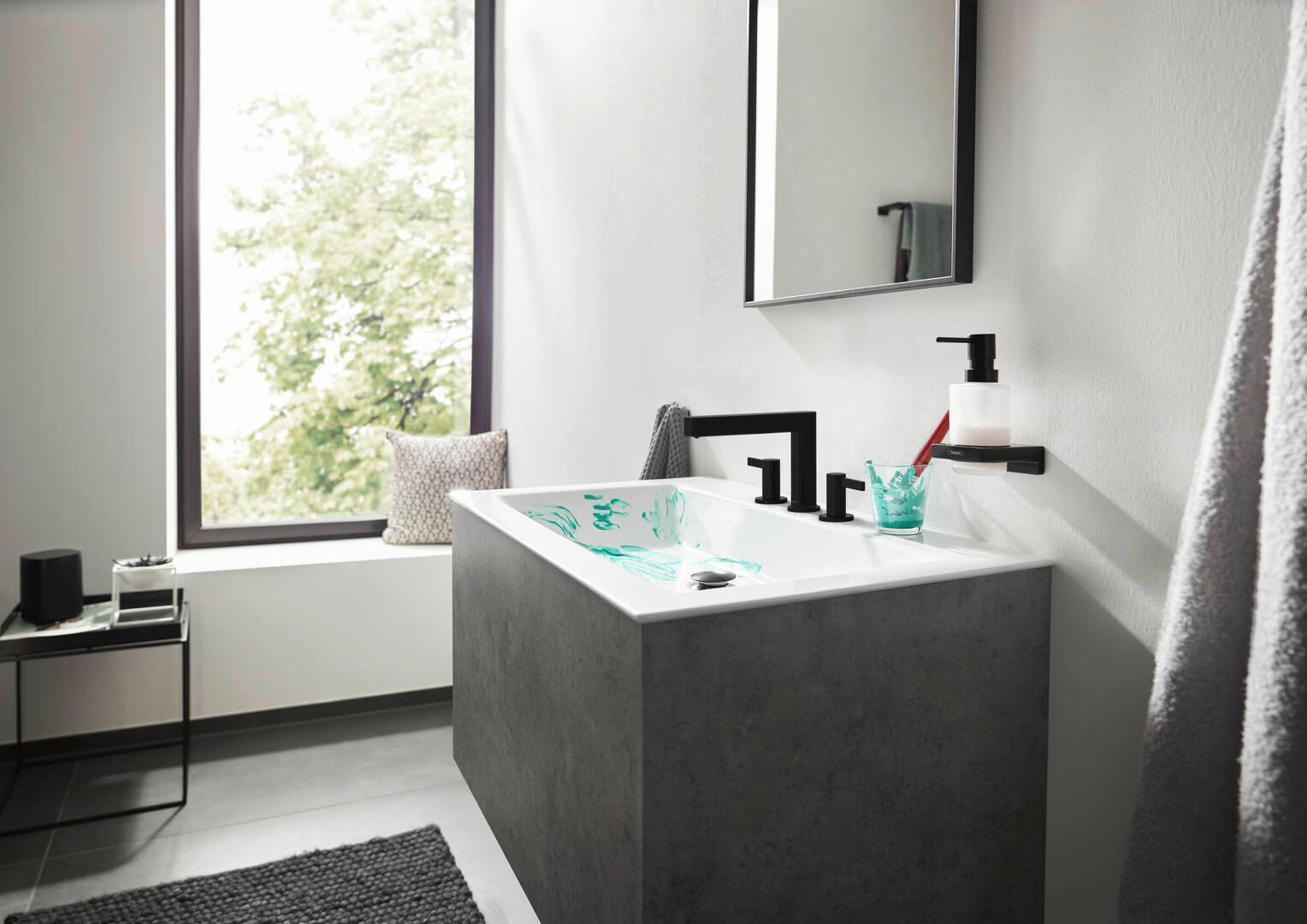 Hansgrohe AddStoris Matte Black Soap Dispenser 41745670 - Modern Touchless Design for Kitchen & Bathroom Sink