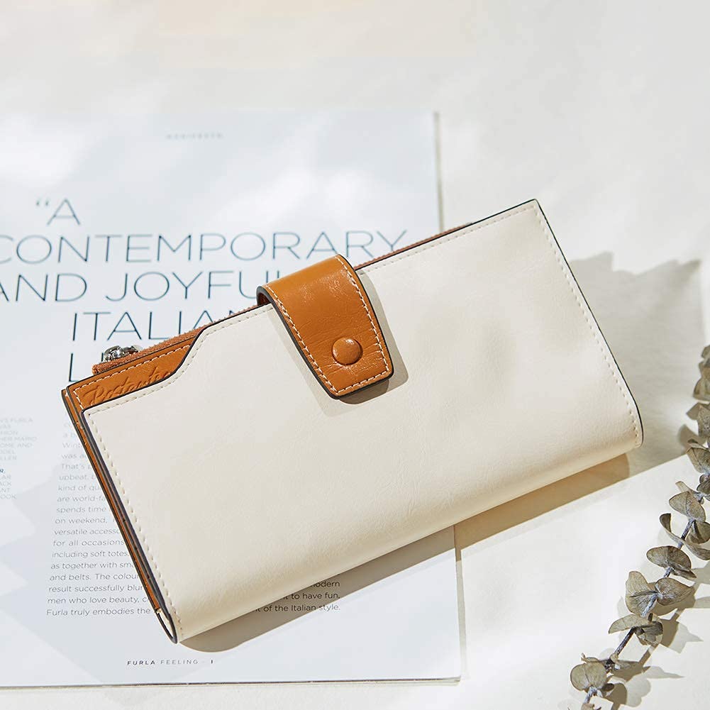 BOSTANTEN Women's Genuine Leather Handbag - Stylish Designer Purse & Tote Bag Bundle with Large Capacity Wallet, Cash Clutch & Zipper Pouch | Perfect for Work, Travel & Everyday Use