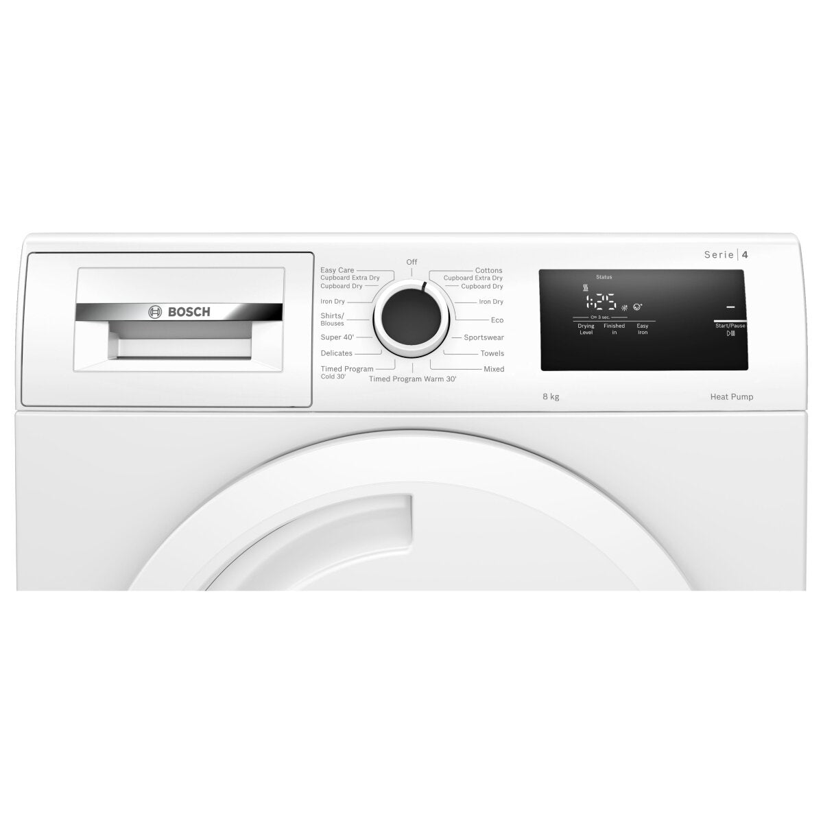 Bosch Series 4 8kg Heat Pump Tumble Dryer WTH83001AU - Energy Efficient, Quiet & Gentle on Clothes - Perfect for Small Families & Apartments - Laundry Room & Home Use