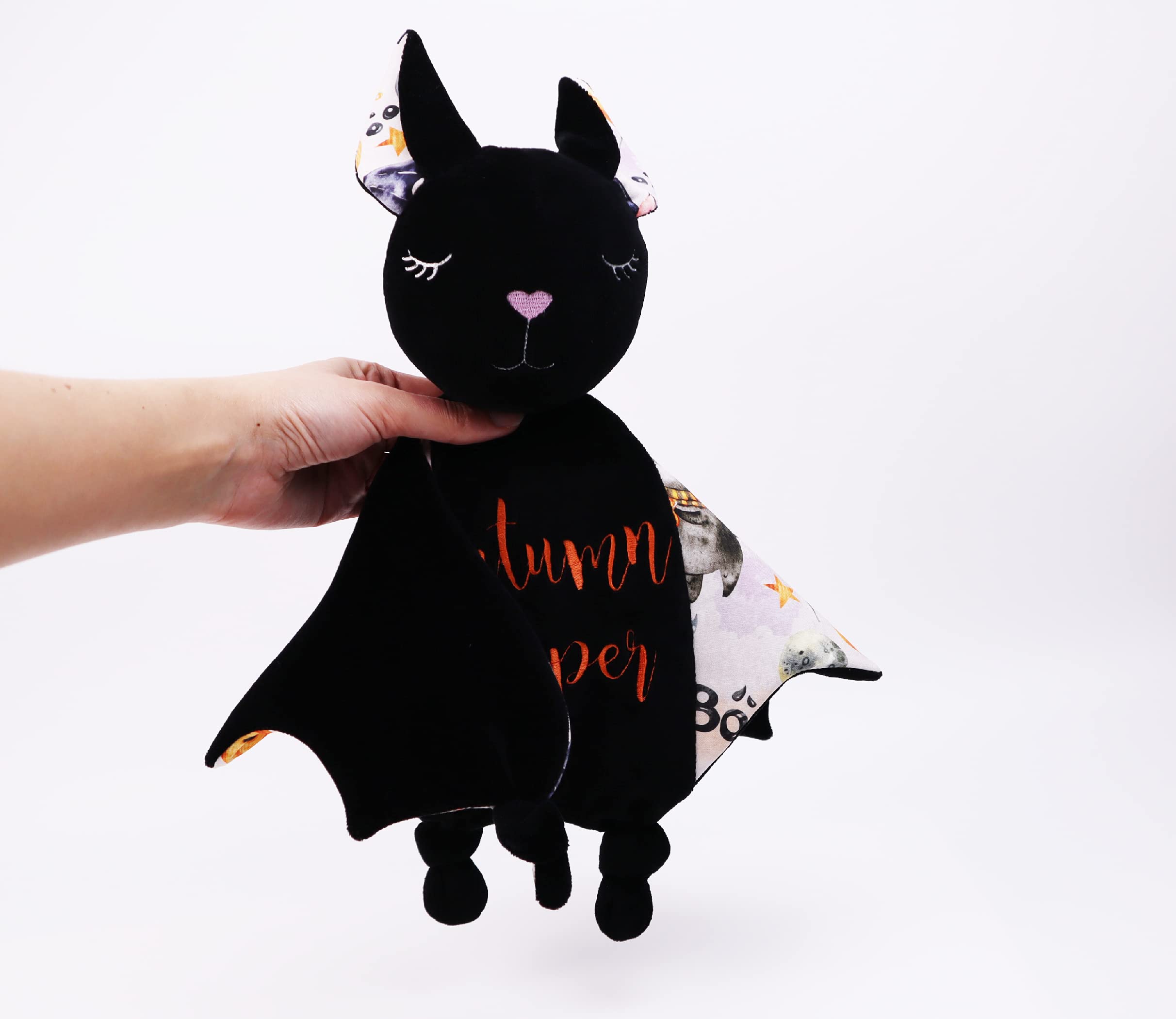 Soft Plush Bat Security Blanket for Babies - Halloween Lovey Blanket & First Baby Gift | Perfect for Halloween Baby Shower, Nursery Decor & Gothic Themed Nursery