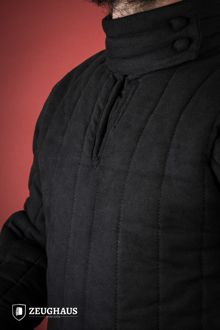 13th Century Medieval Gambeson Armor - Black Historical Reenactment Costume for LARP, Cosplay & Renaissance Fairs
