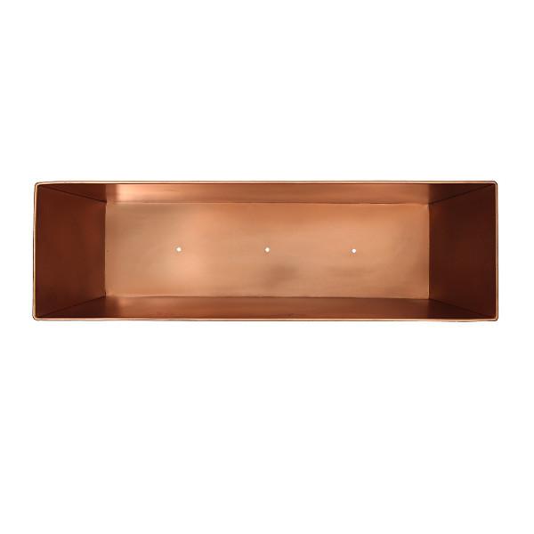 Rustic Plain Copper Flower Box - Handcrafted Copper Window Planter Box for Indoor & Outdoor Decor - Perfect for Windowsills, Gardens, and Home Decor