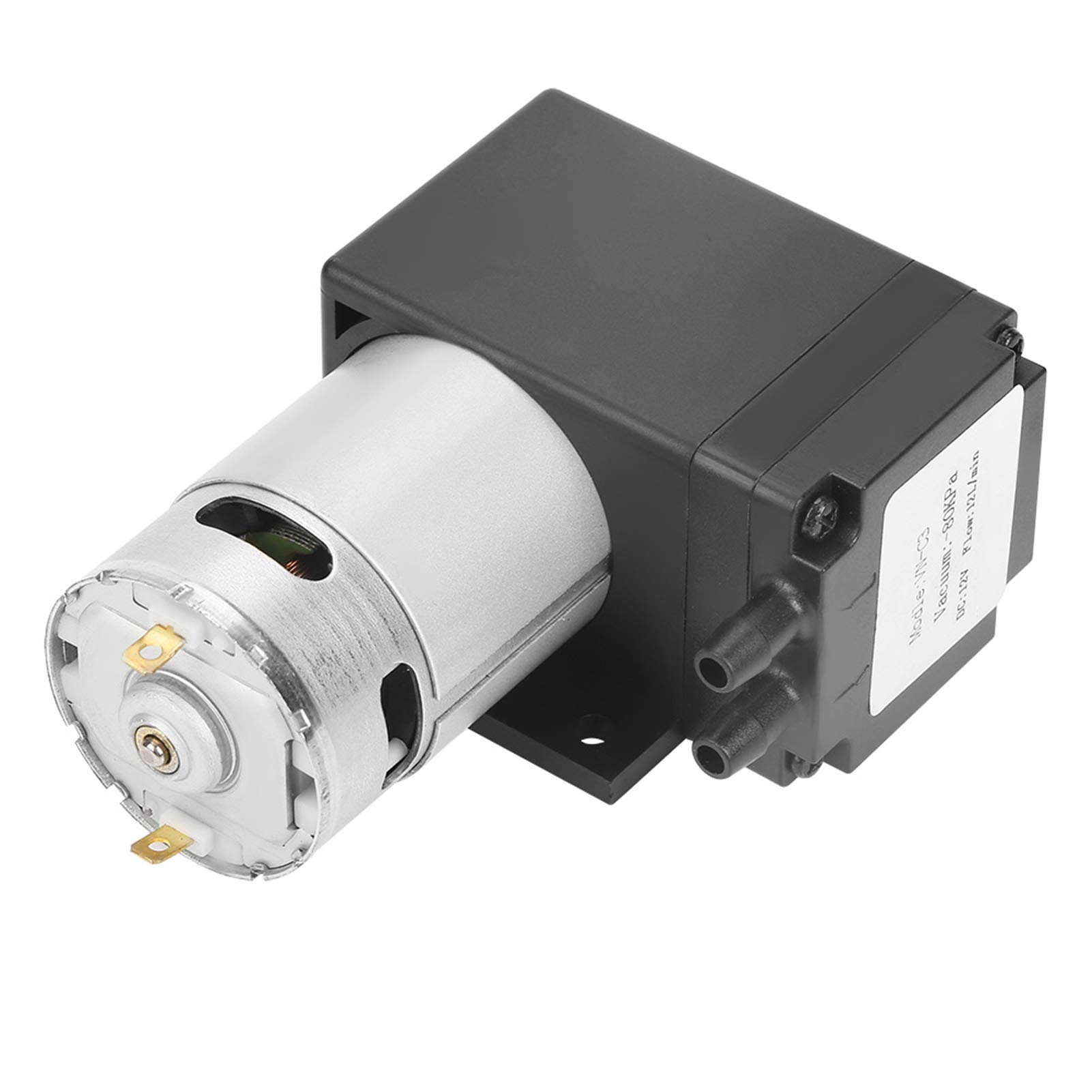 12W Mini Oilless Vacuum Pump, DC12V Constant Pressure Diaphragm Pump 80KPa 12L/min Flow - Ideal for Lab Experiments, Medical Devices & Gas Transfer Applications