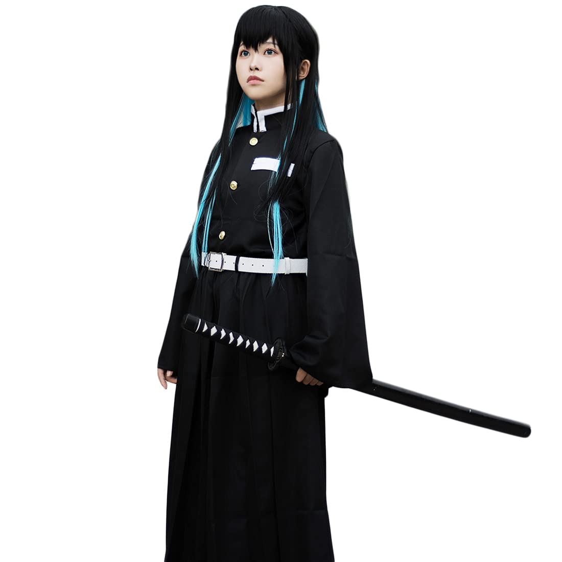 Cosplay Anime Demon Slayer Kimetsu no Yaiba Tokitou Muichirou Costume Outfit - Full Set for Halloween, Comic Con & Anime Convention