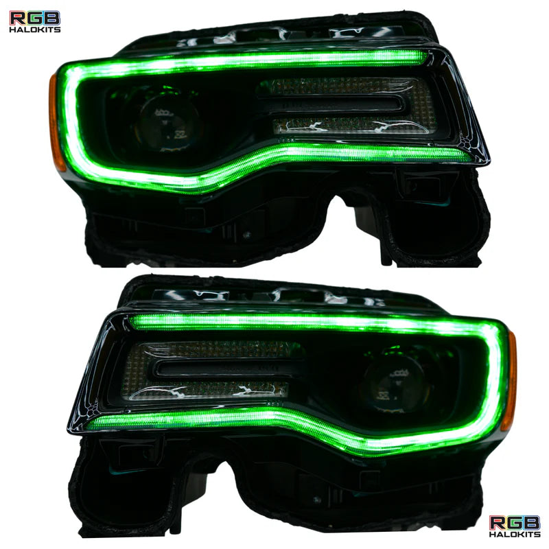 Jeep Grand Cherokee Multicolor DRL Boards (2014-2021) - LED Daytime Running Lights for Enhanced Visibility & Style - Perfect for Off-Roading & Night Driving