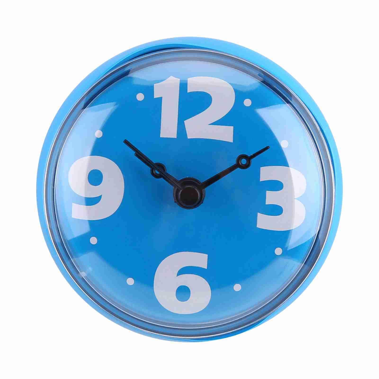 Waterproof Bathroom Wall Clock - Shower Safe, Outdoor & Kitchen Use - Blue Digital Clock for Bathrooms, Showers, Pools & Patios