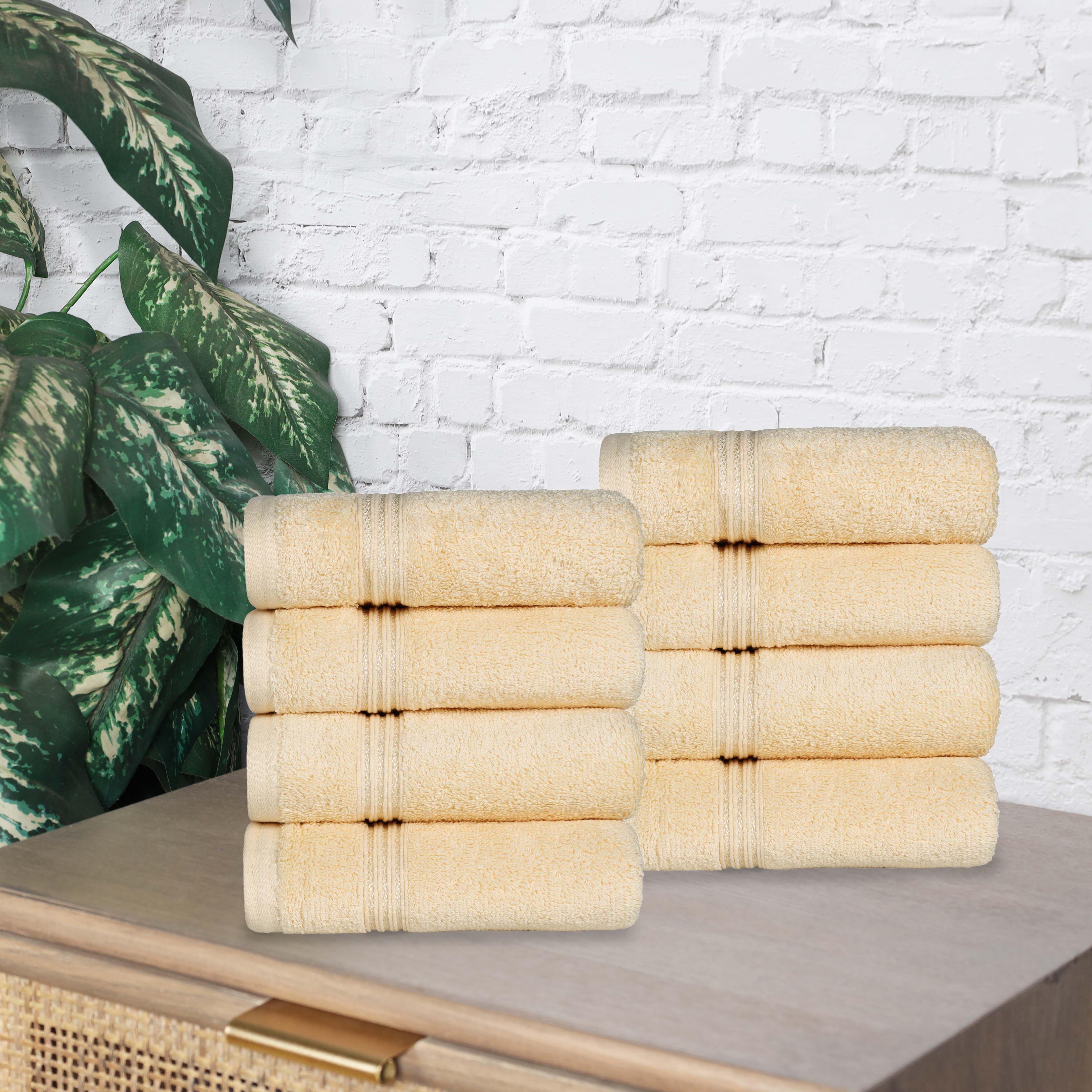 Premium Egyptian Cotton Hand Towels - Ultra Soft & Highly Absorbent Bath Towel Set of 8 for Bathroom, Spa & Guest Use