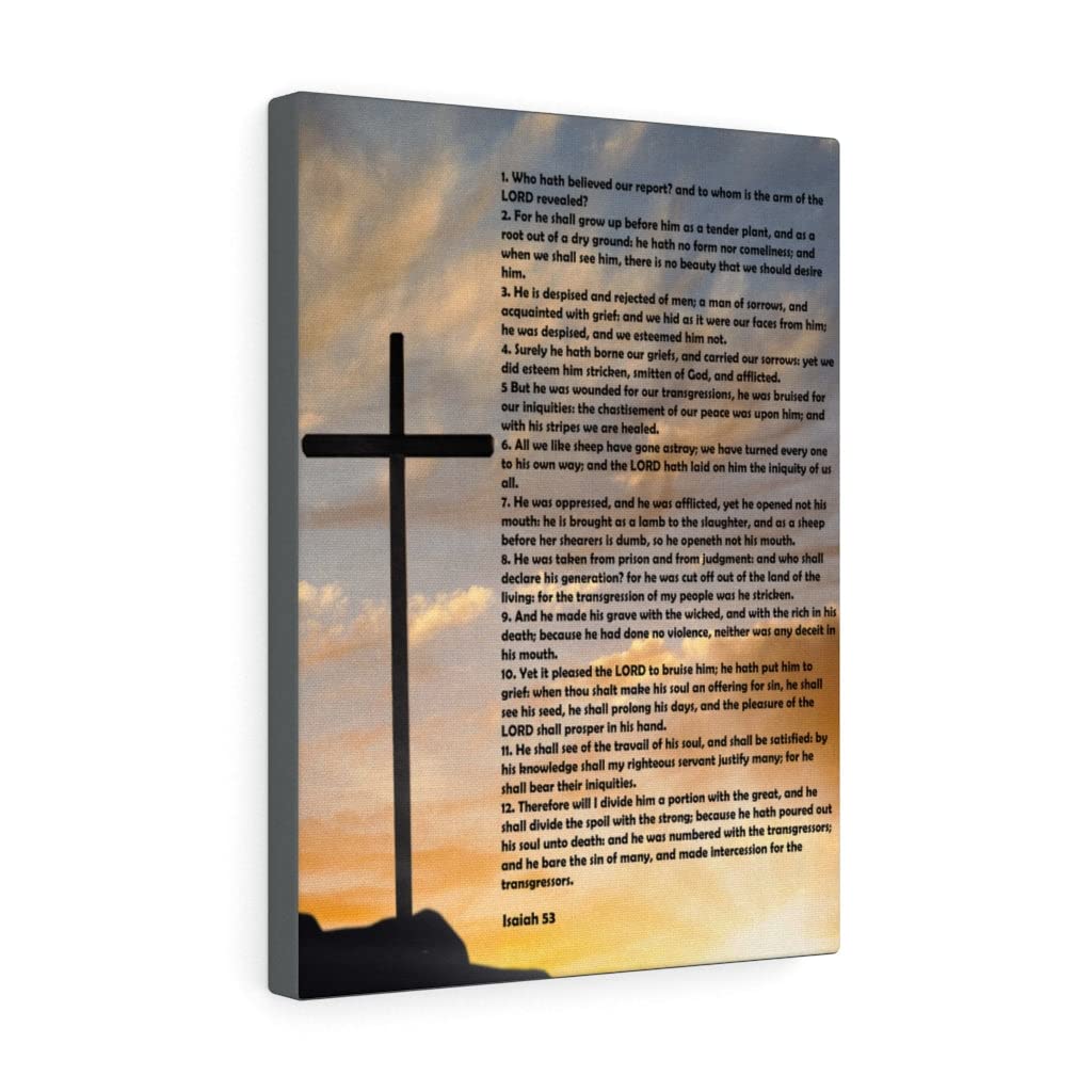 Isaiah 53 Bible Verse Canvas Wall Art - Christian Religious Home Decor for Living Room, Bedroom & Church - Inspirational Scripture Gift for Baptism, Wedding & Housewarming