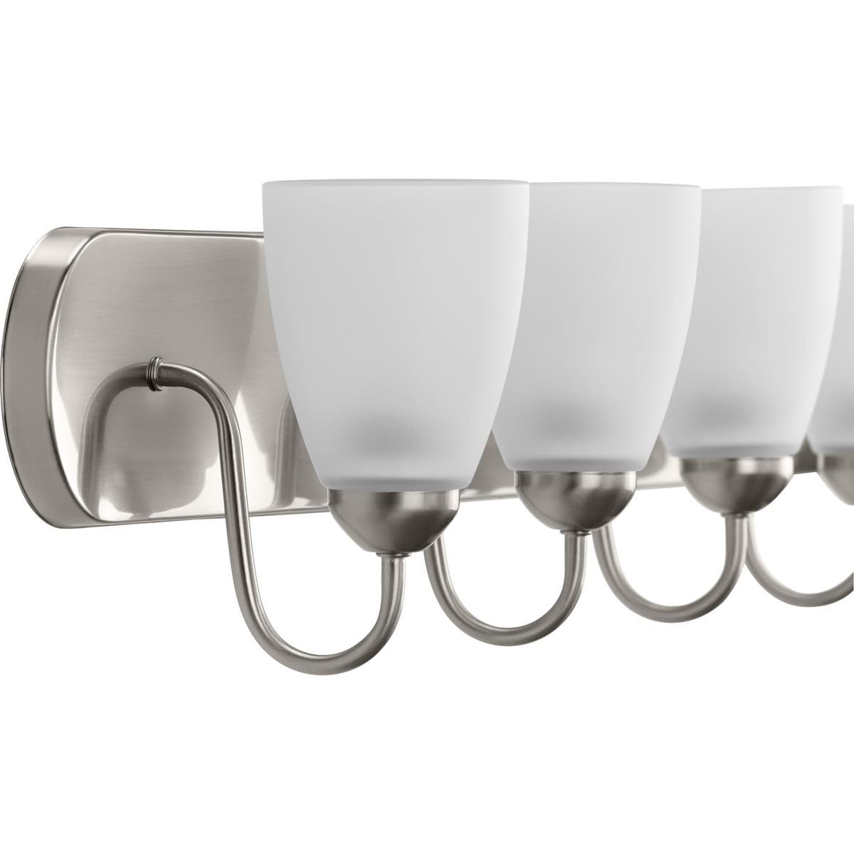 6-Light Brushed Nickel Bathroom Vanity Light with Etched Glass - Elegant Traditional Style for Bathroom, Powder Room, and Dressing Area Lighting
