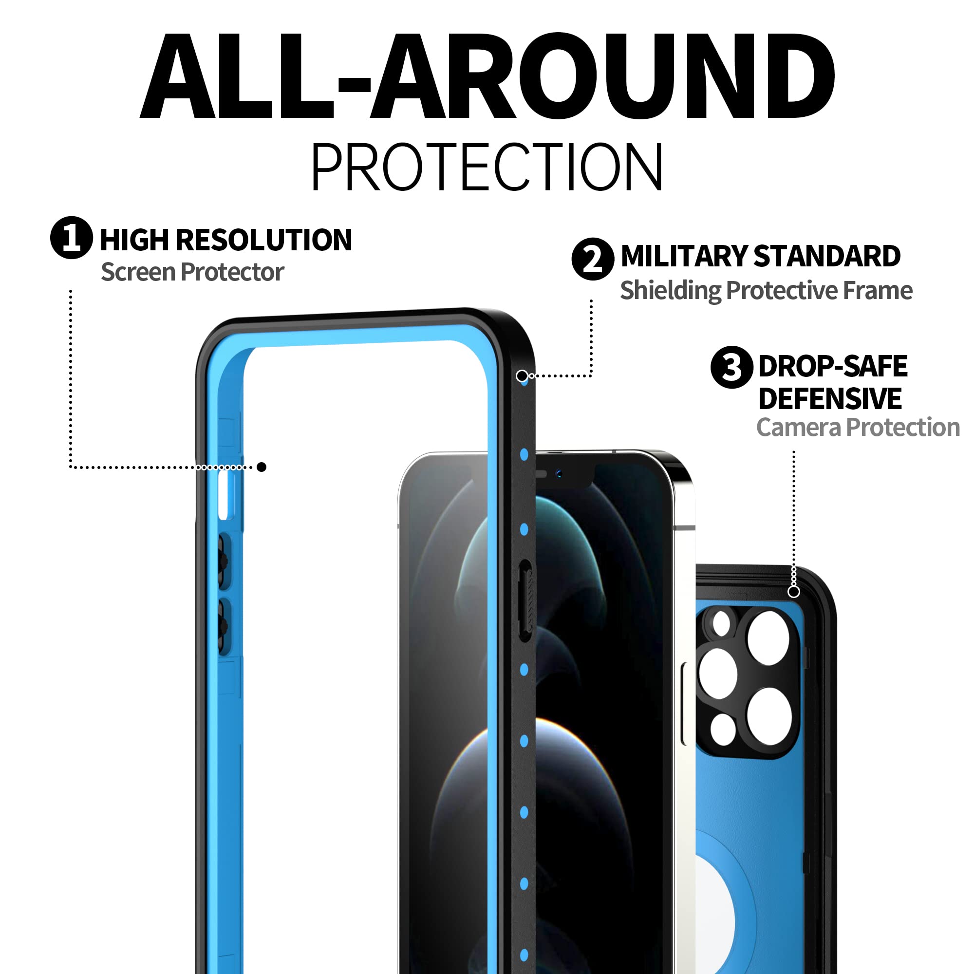 BEASTEK Waterproof Case for iPhone 12 Pro Max (6.7