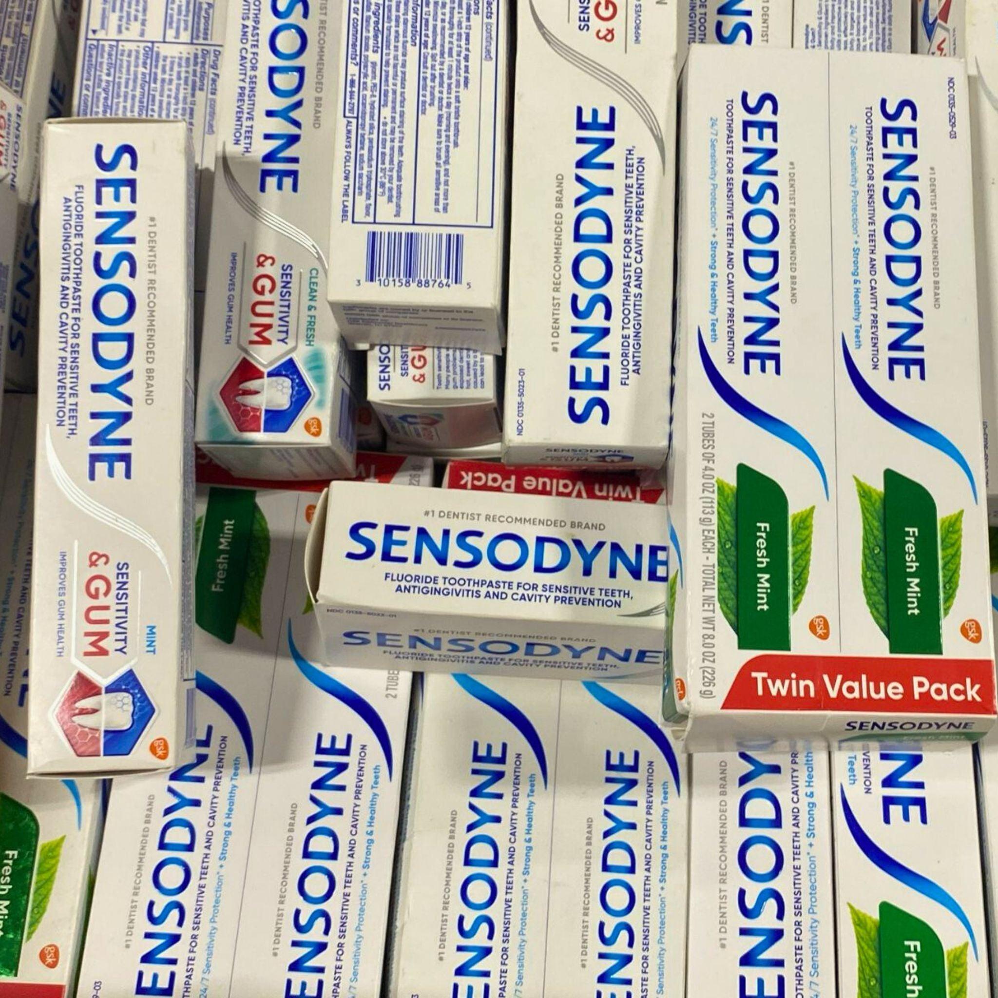 Sensodyne Toothpaste Variety Pack - 50 Pieces for Sensitive Teeth Relief - Perfect for Home, Travel & Office Use