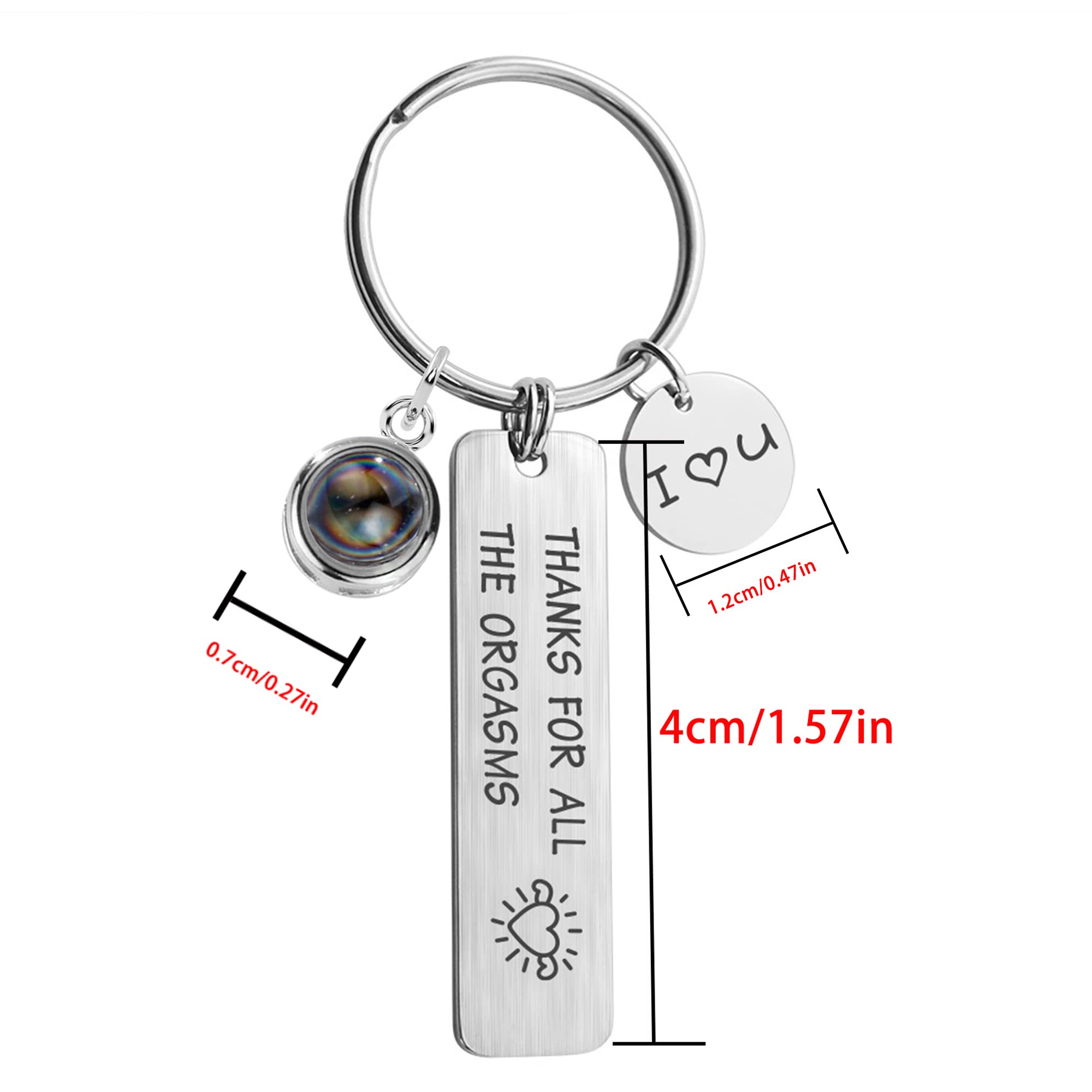Custom Photo Projection Keychain for Dad - Personalized Engraved Round Pendant with Picture Inside - Unique Father's Day Gift Idea for Birthday, Anniversary & Special Occasions