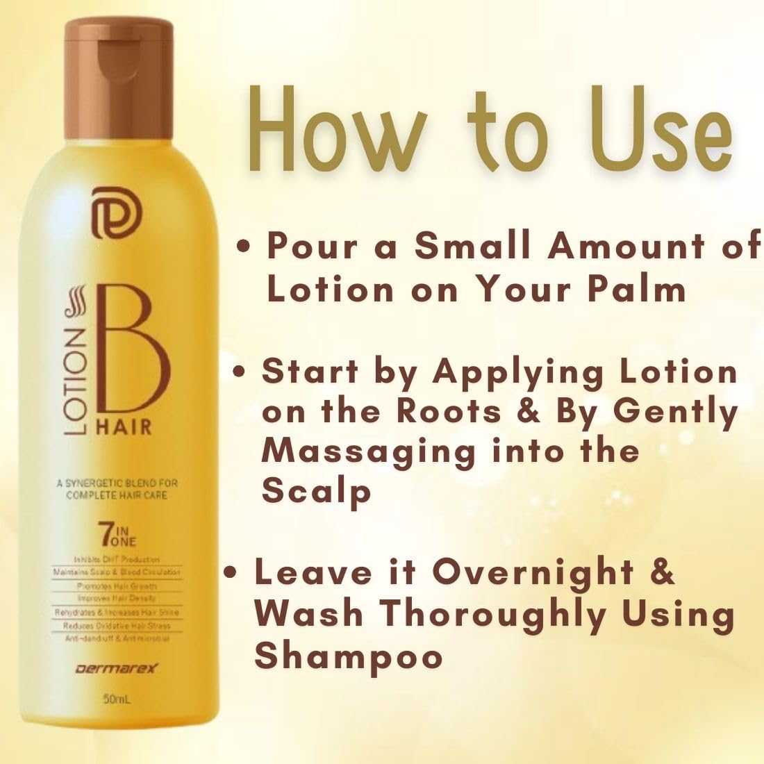 B Hair Growth Lotion (50 ml) - Anti Hair Fall Treatment for Men & Women | Stimulates Hair Regrowth | Perfect for Thinning Hair & Scalp Care at Home