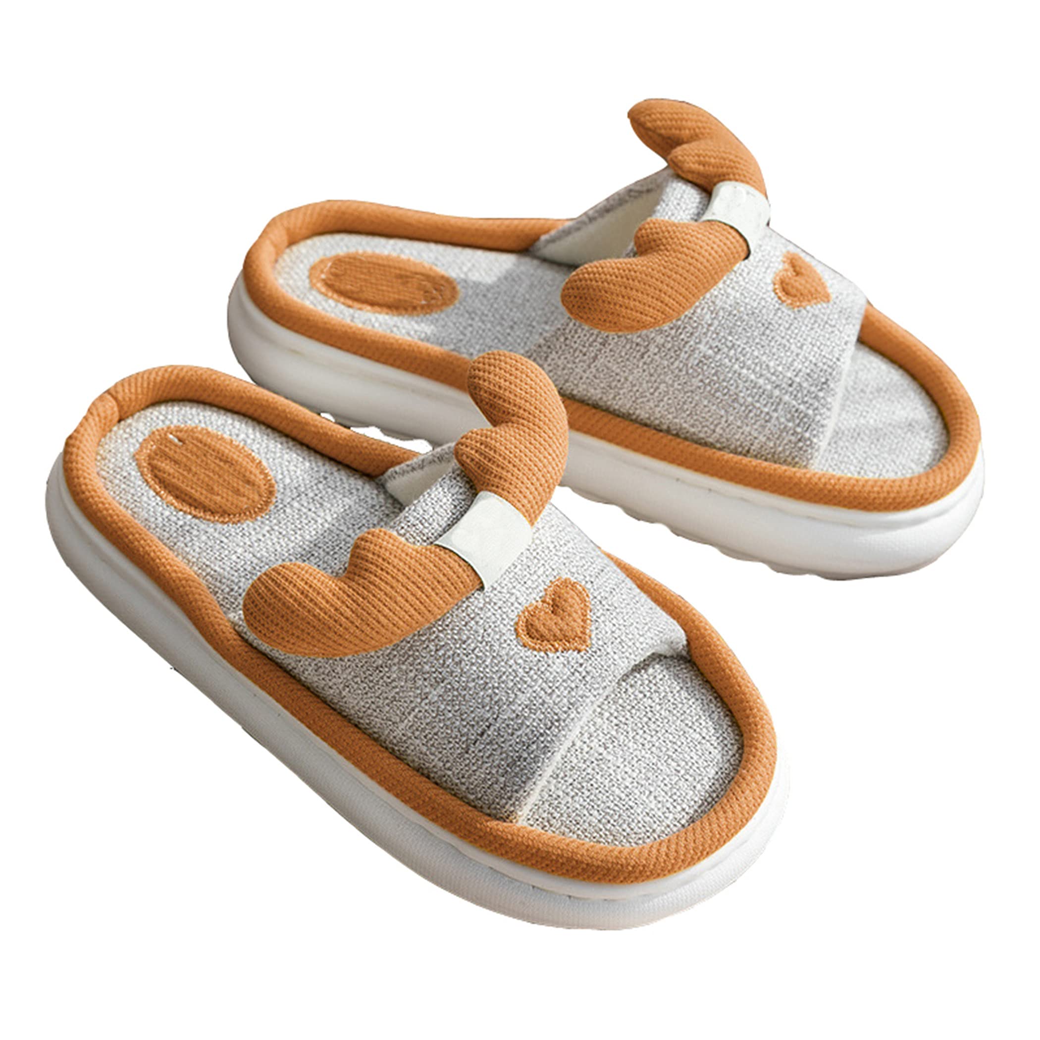 Women's Cute Elk Animal Slippers - Open Toe Linen House Shoes for Spring & Fall | Cozy Home Indoor/Outdoor Comfort