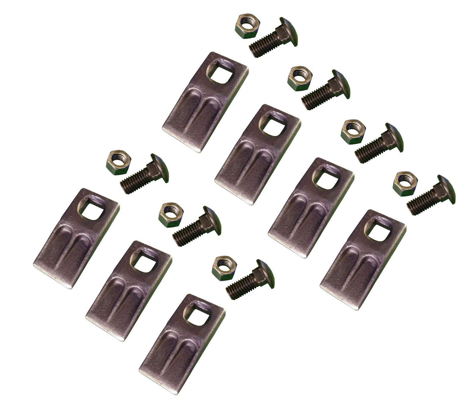 7-Pack Square Hole Replacement Auger Teeth with Hardware - SQ58-58PB, AT-5 for Tractor PTO Drills & Earth Augers - Heavy Duty Digging & Planting Accessories
