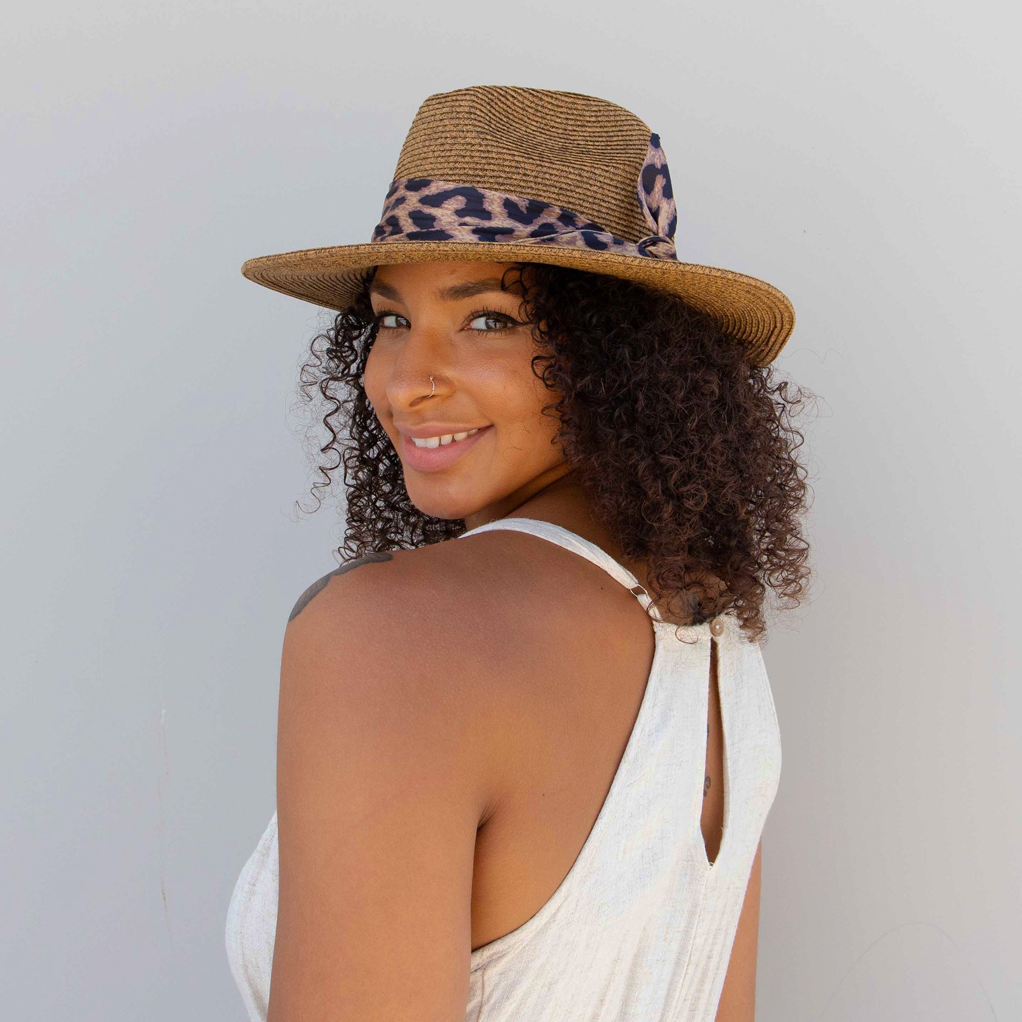 Women's Ultrabraid Fedora Hat with Removable Silky Scarf - Stylish Sun Protection for Outdoor Activities, Beach Vacations & Fashion Events