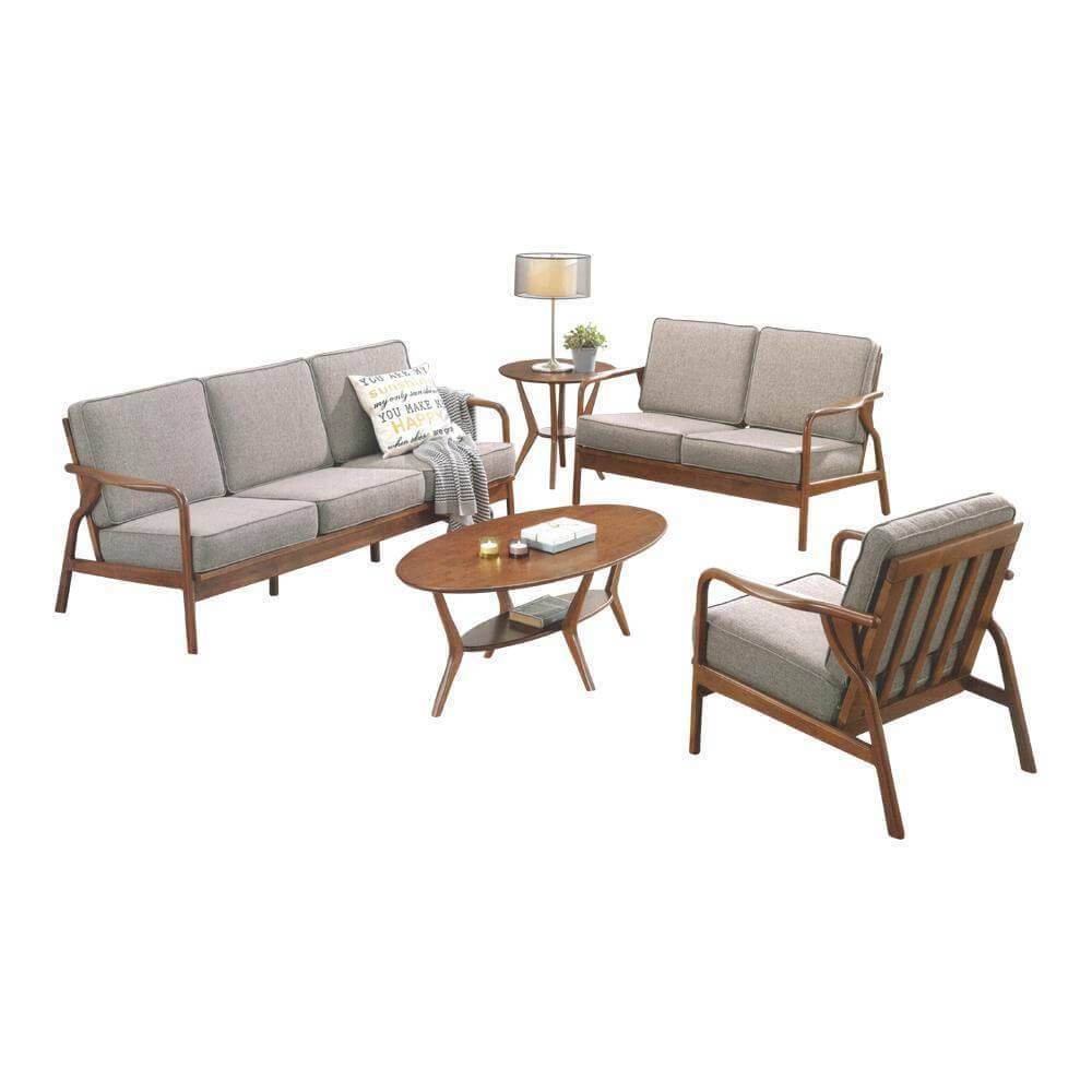 Macaron Fabric Wooden Frame Sofa - Modern Comfortable Living Room Furniture for Small Spaces & Apartments | Perfect for Relaxing, Lounging & Entertaining Guests