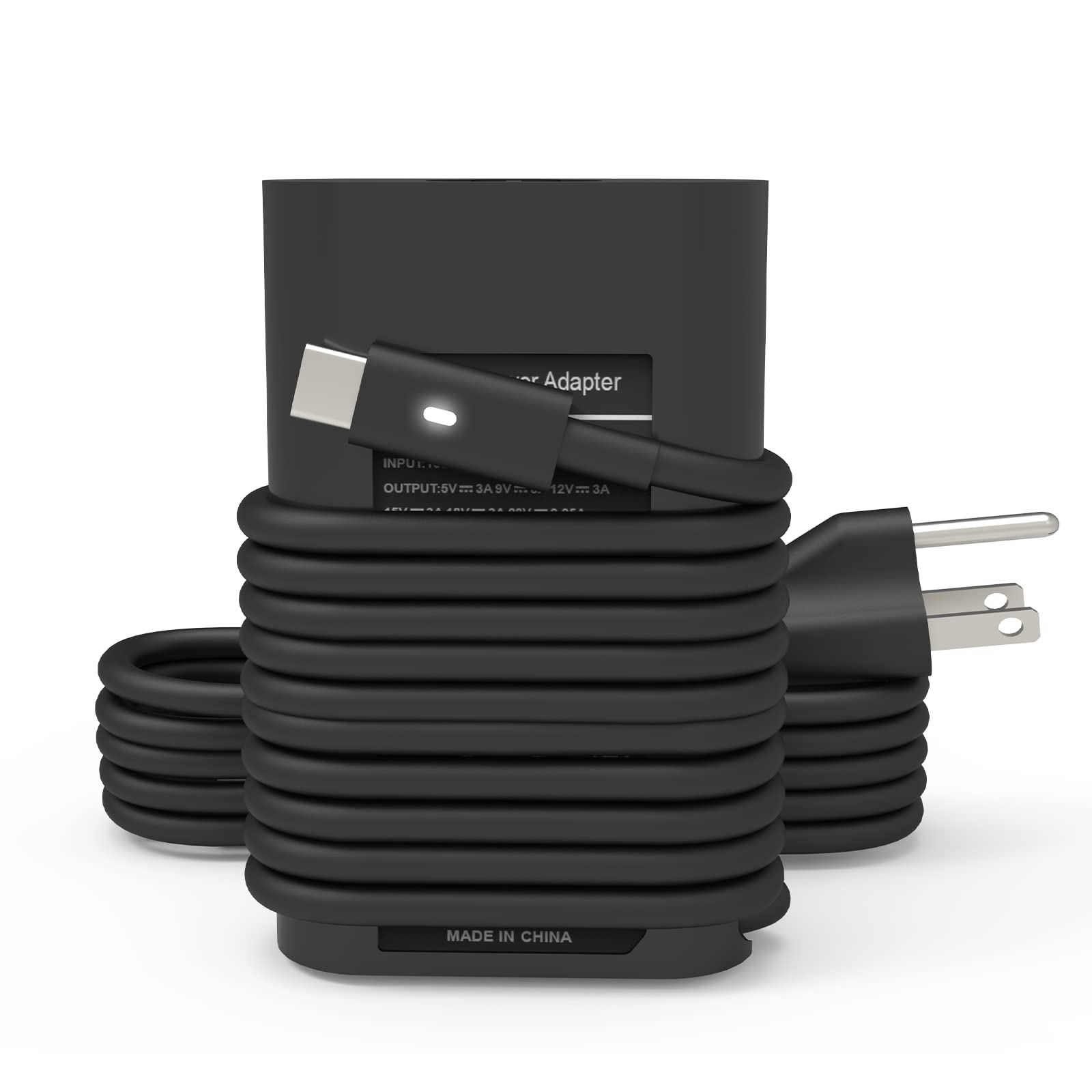 45W USB C Laptop Charger for Dell XPS 13 9360/9365/9370/9380/9333/9310/9350, XPS 12 9250, Latitude 7275/7370/5175/5285/7390/5290 2-in-1 - Compatible with HA45NM180 & LA45NM150 Models - Fast Charging Type C AC Adapter Power Cord - Perfect for Home, Office & Travel Use
