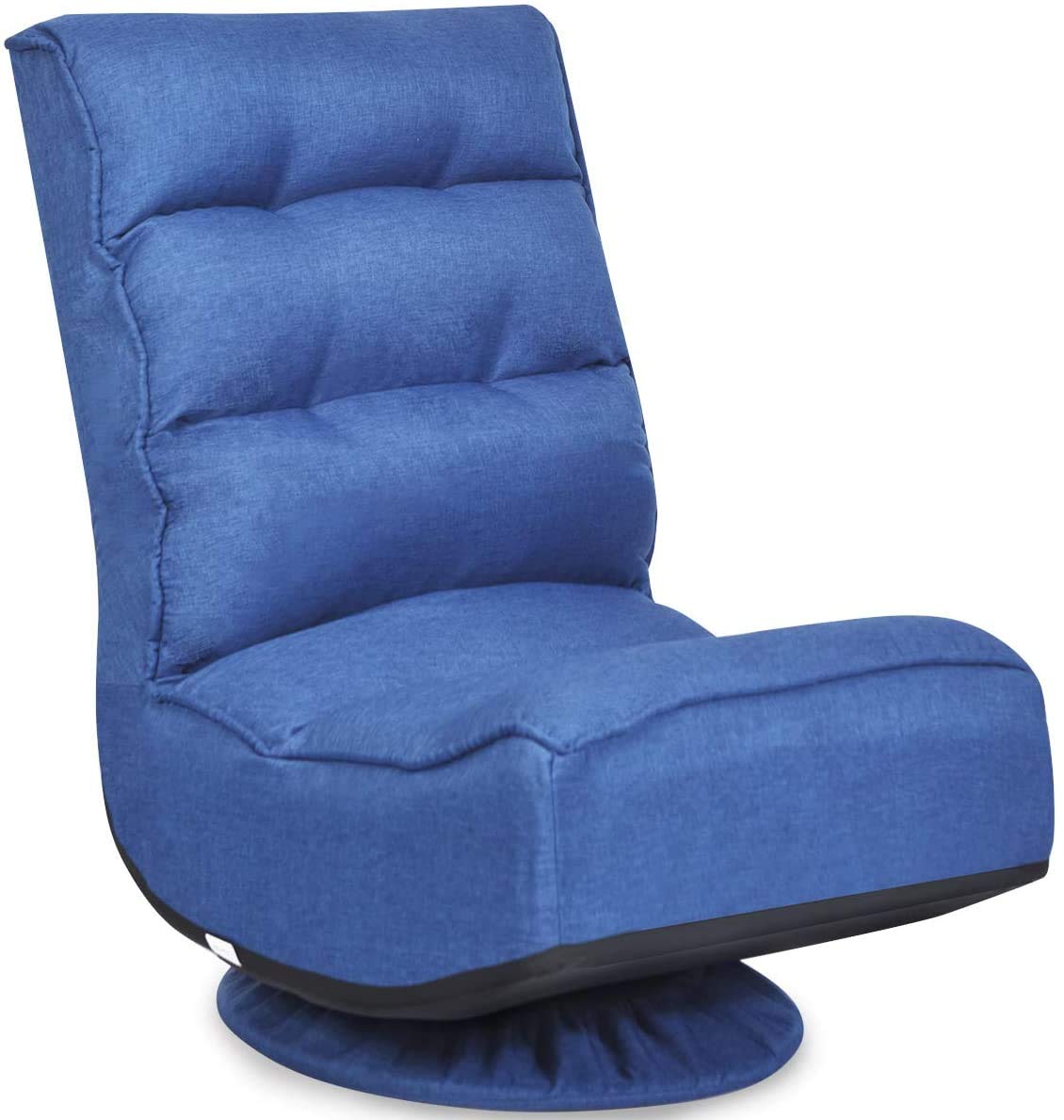 FANTASK 360 Degree Swivel Floor Chair - Adjustable Folding Floor Sofa with 5 Positions & Backrest - Ergonomic Lazy Lounge Chair for Reading, Gaming, TV Watching - Perfect for Living Room, Bedroom & Dorm (Navy Blue)