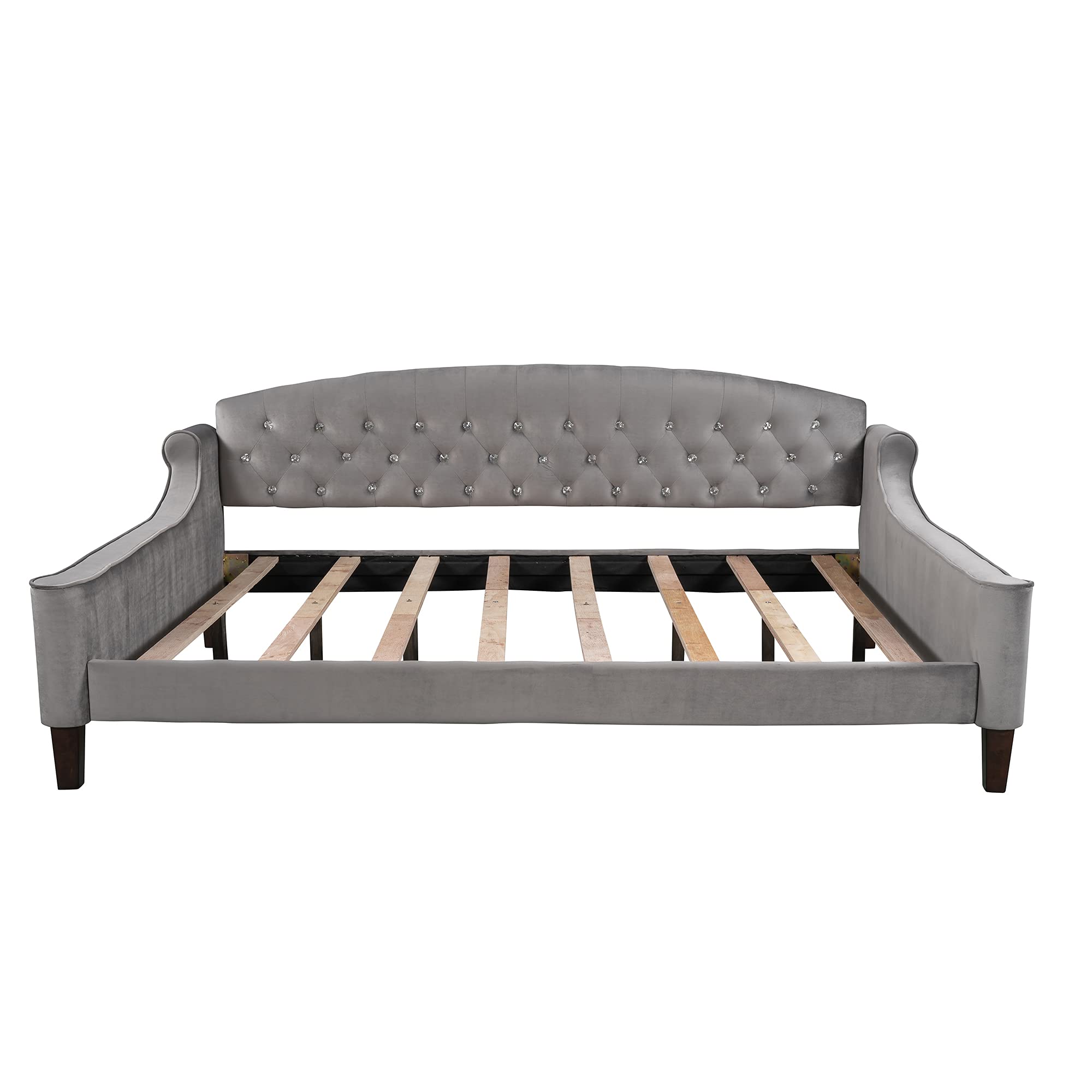 Luxury Full Size Tufted Upholstered Daybed with Wood Slat Support - Sofa Bed for Living Room, Guest Room & Small Spaces - Danxee Comfortable Modern Sleeper Furniture