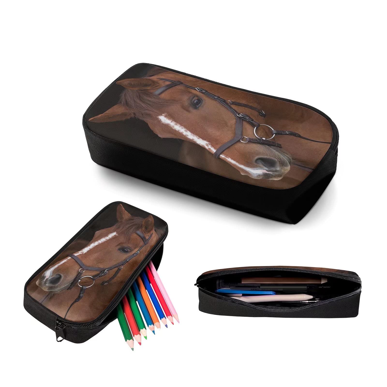 ZPINXIGN Large Capacity Horse Pencil Case - School & College Supplies, Stationery Organizer, Pen Pouch for Students, Kids Gift (Perfect for Classroom, Office & Travel Use)