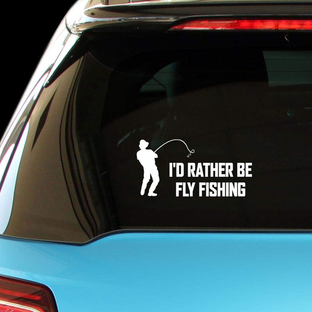 Funny Fly Fishing Decal - Fish Design Car & Laptop Sticker - Perfect for Anglers, Outdoor Enthusiasts & Office Decor
