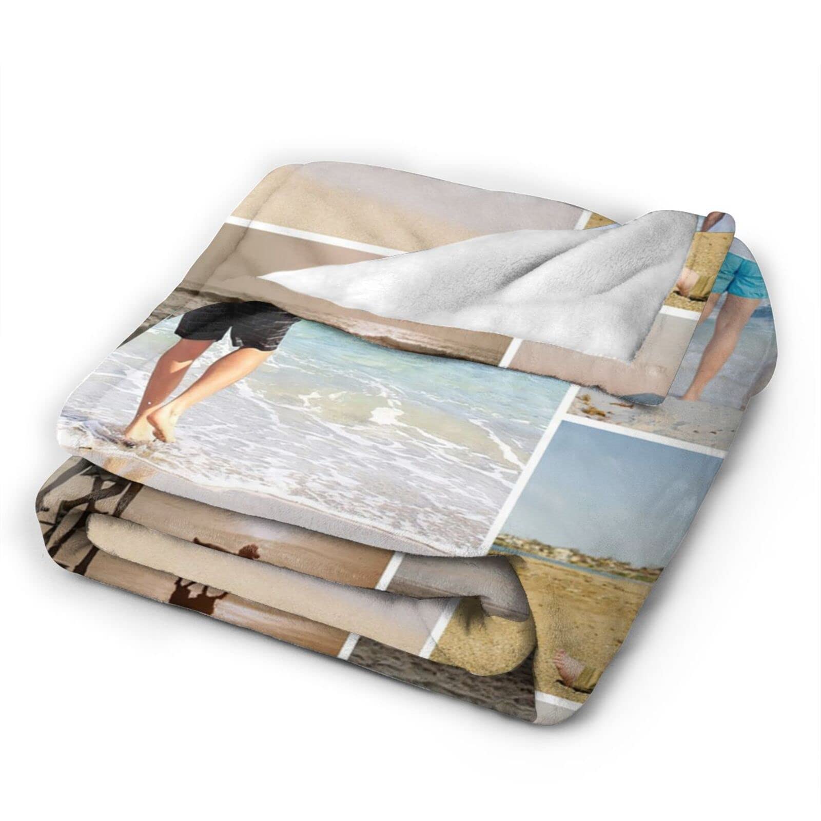 Custom Photo Blanket Personalized with Text - 80