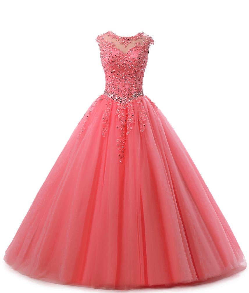 Elegant Blush Pink Quinceanera Dress with Beading & Lace Appliques - Long Ball Gown for Sweet 16, Prom & Special Occasions | Perfect for Quinceañera Celebrations, Debutante Balls & Formal Dances