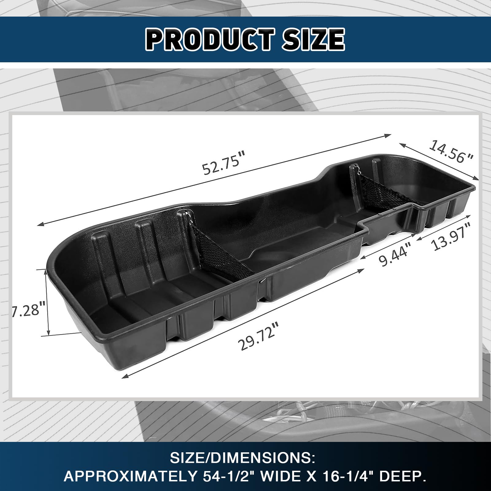 Underseat Storage Box for 2007-2019 Chevy Silverado & GMC Sierra 1500/2500HD/3500HD Crew Cab - Replacement for OEM #23183674 - Perfect for Truck Organization & Gear Storage
