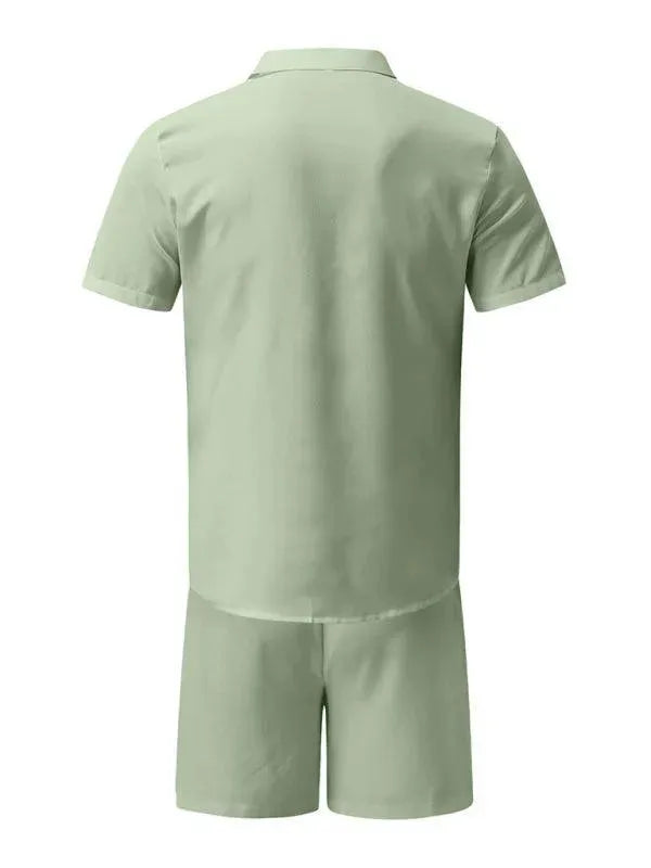 Breathable Men's Linen Shorts Set - Comfortable Relaxed Fit Casual Summer Shorts for Beach, Travel & Lounge Wear