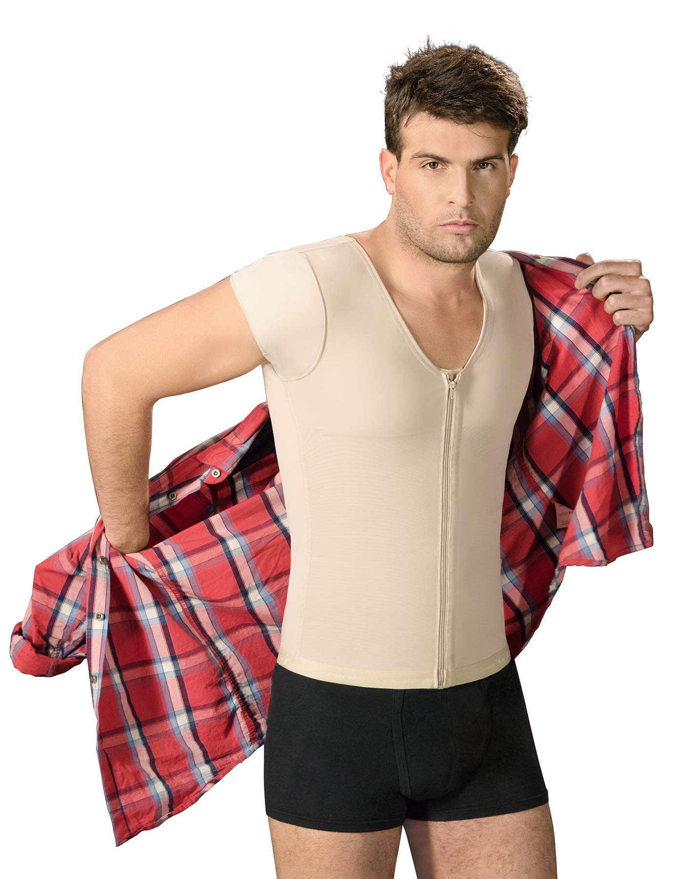 Shapewear for Men - Colombian Faja Body Shaper Vest - Slimming & Posture Corrector - Perfect for Workouts, Weight Loss & Everyday Comfort