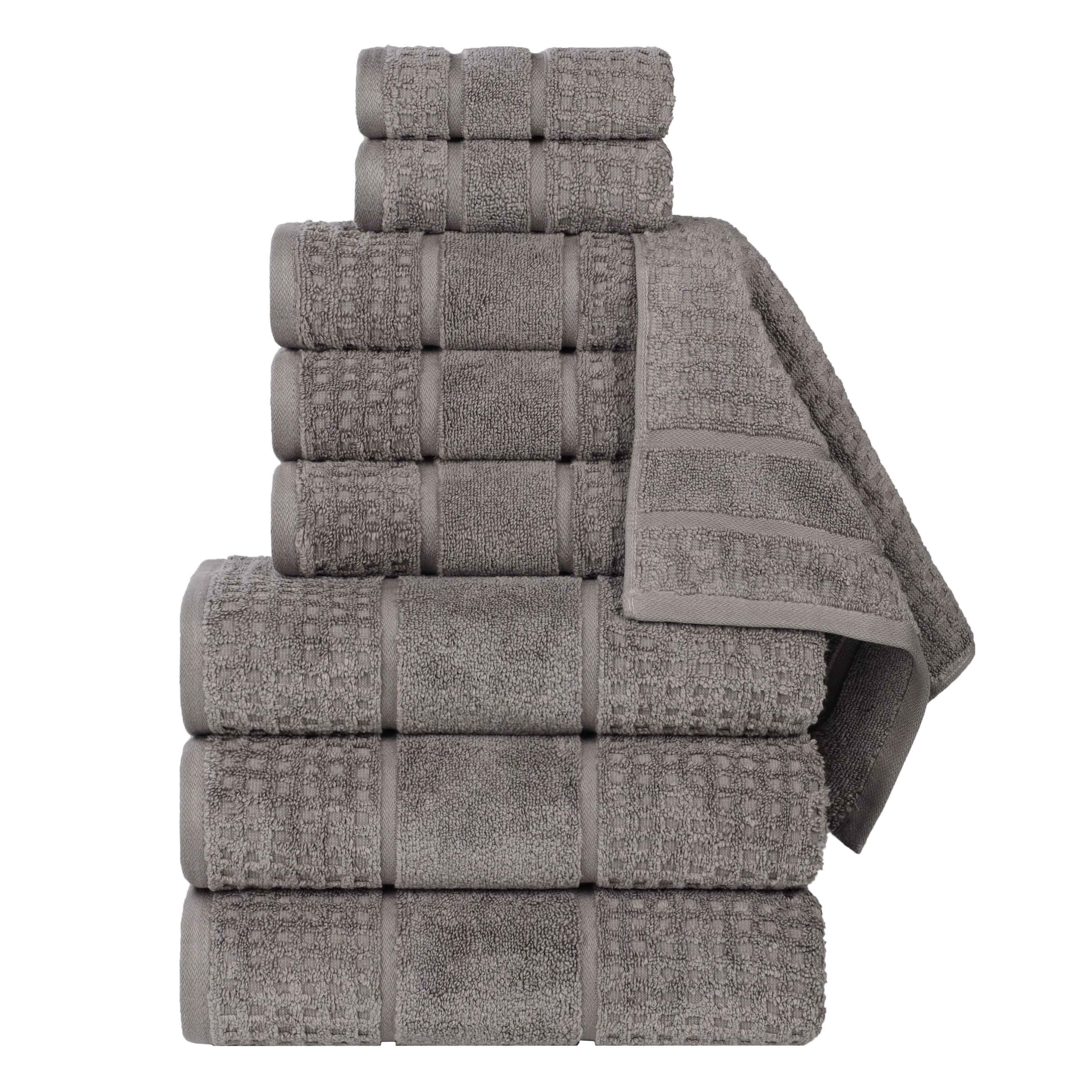 Premium Zero Twist Cotton Waffle Honeycomb Towel Set - 9 Piece Ultra Soft & Absorbent Bath Towels for Spa, Gym & Luxury Home Use