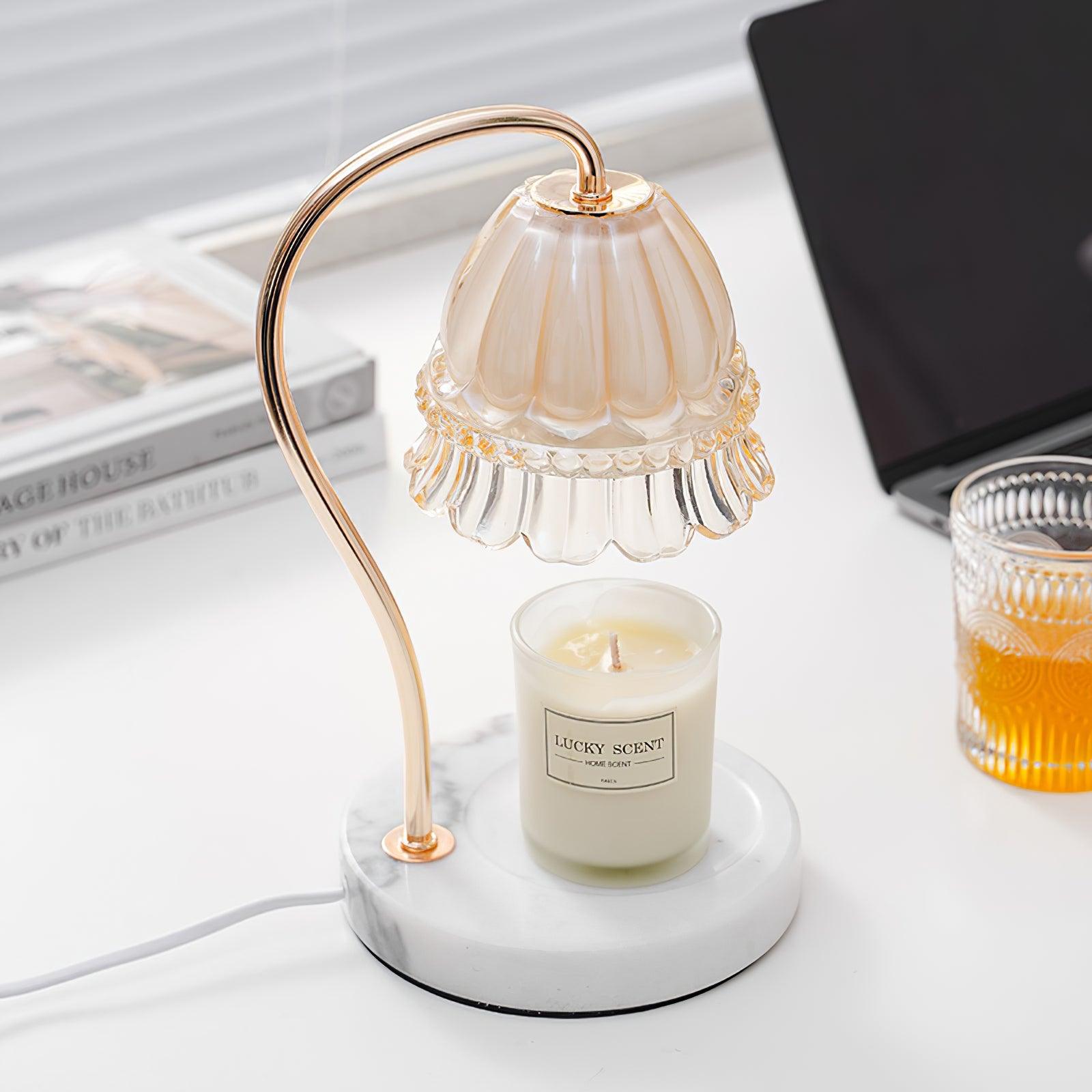Lily Marble Warmer Table Lamp - Elegant Nightstand Light for Bedroom, Living Room, or Office - Perfect for Reading, Relaxing, and Creating Cozy Ambiance