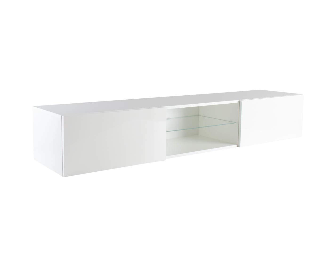 VIGO Glass TV Stand for Flat Screen TVs - Modern White TV Stand with Tempered Glass - Perfect for Living Room, Bedroom & Home Theater Setup