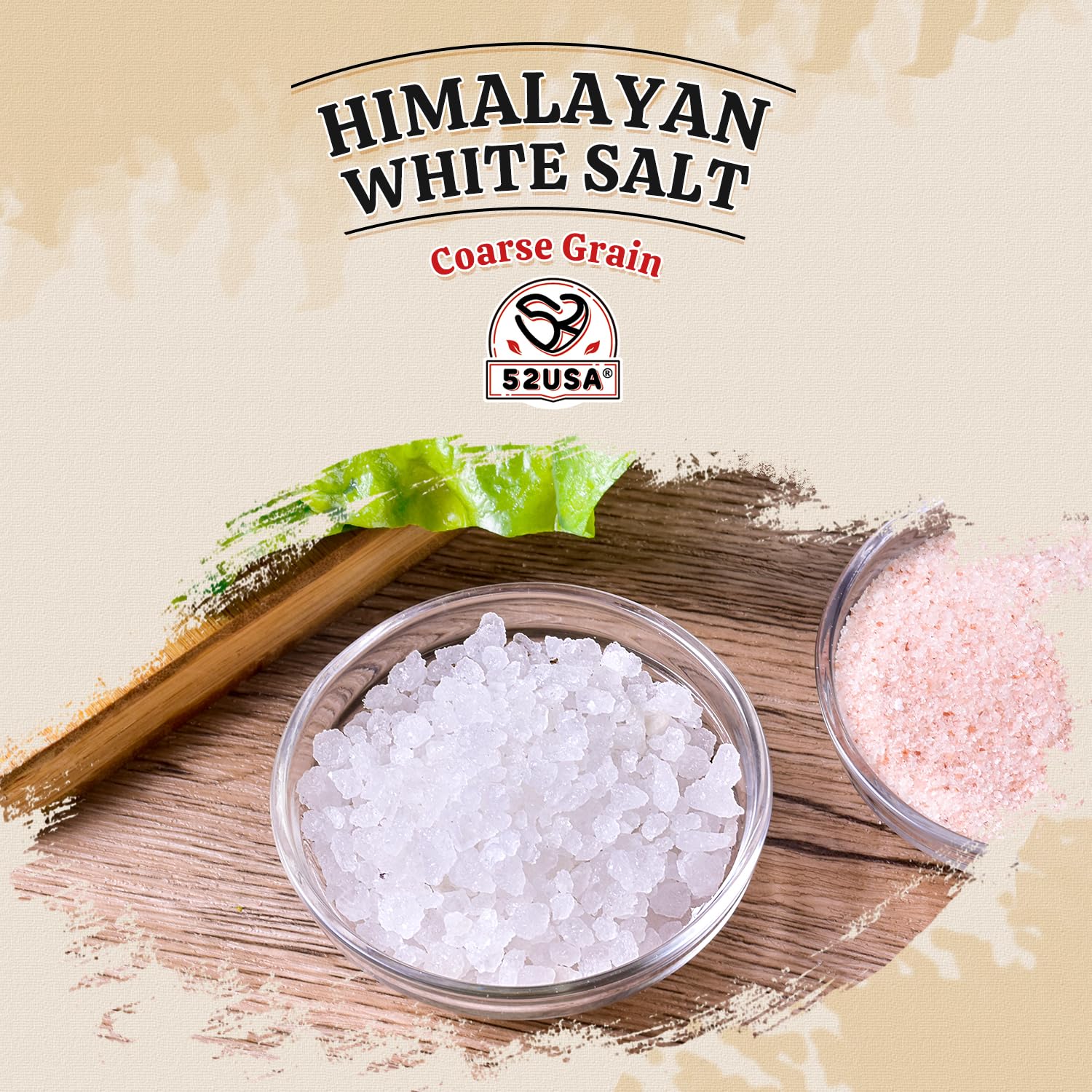 52USA Himalayan Pink Salt Coarse Grain - 16 oz (1 Pound) Bulk Bag for Salt Grinder Refill | All Natural, Non-GMO, Kosher Certified Sea Salt | Perfect for Cooking, Seasoning & Gourmet Dishes