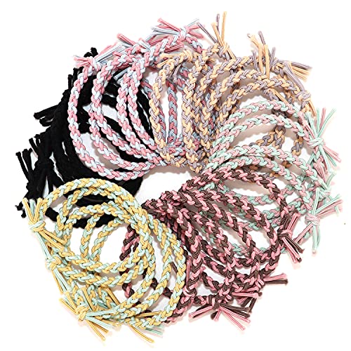 Cobahom 30 PCS No Metal Hair Ties - High Stretch Soft Hair Bands for Men & Women - Ponytail Holders for Workout, Yoga, Office & Daily Use