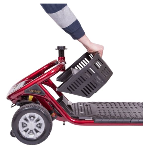 Golden Technologies LiteRider 3 Wheel Mobility Scooter GL111 - Lightweight Folding Electric Scooter for Adults & Seniors - Ideal for Indoor/Outdoor Use, Shopping, Travel & Daily Mobility