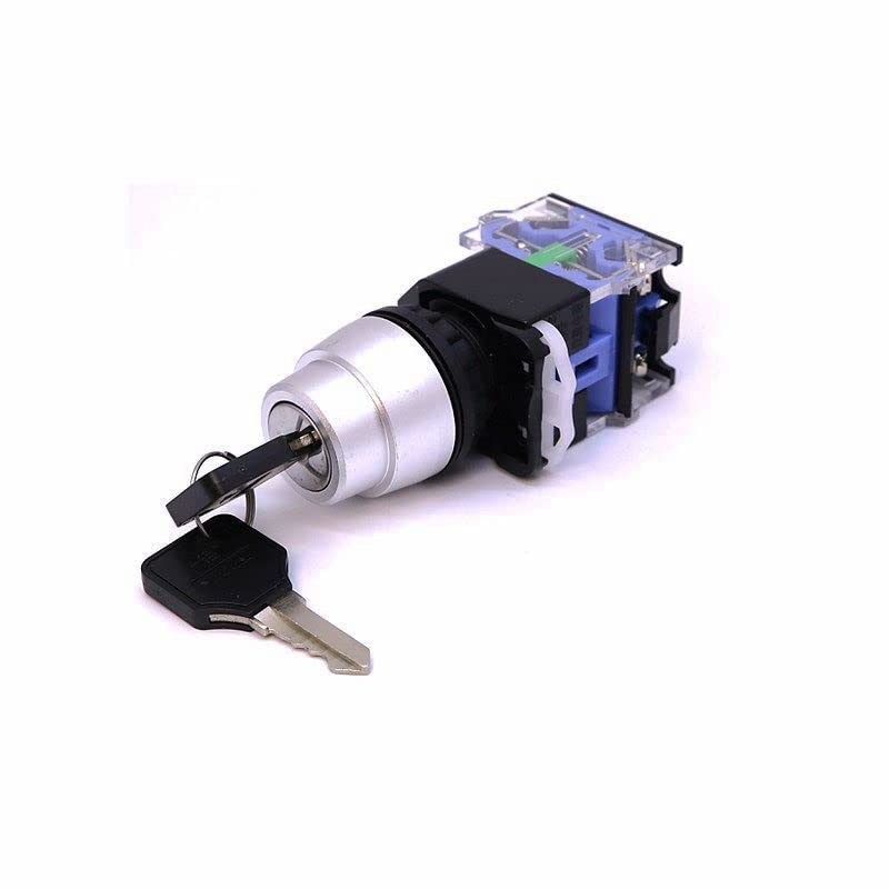 LA38-11Y2 Key Switch 1NO 1NC 2 Position Rotary Electronic Lock with Keys - Perfect for Control Panels, Machinery, and Security Systems