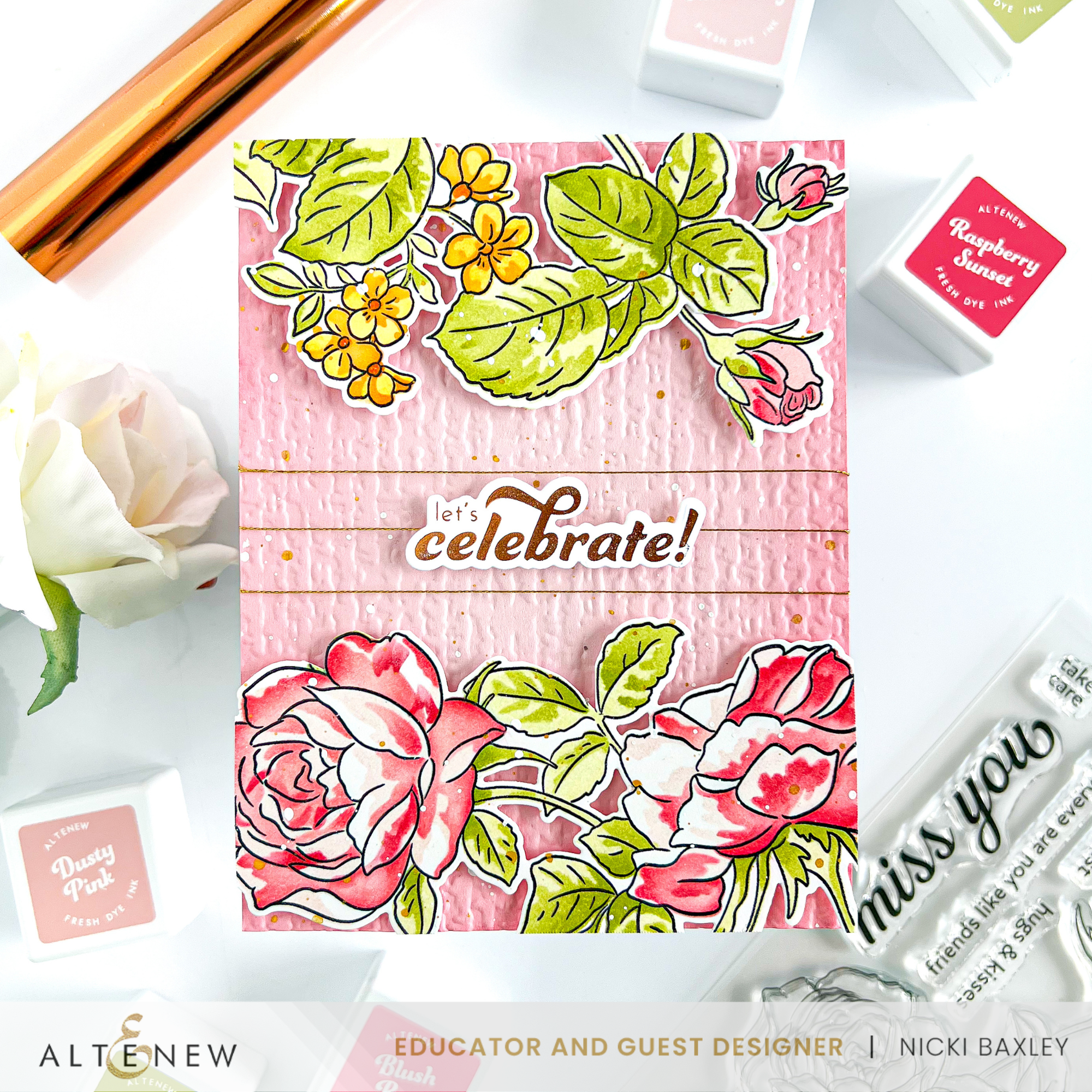 Blushberry Bliss Fresh Dye Ink - Premium Alcohol-Based Ink for Card Making, Scrapbooking & DIY Crafts - Perfect for Stamping, Coloring & Mixed Media Art Projects