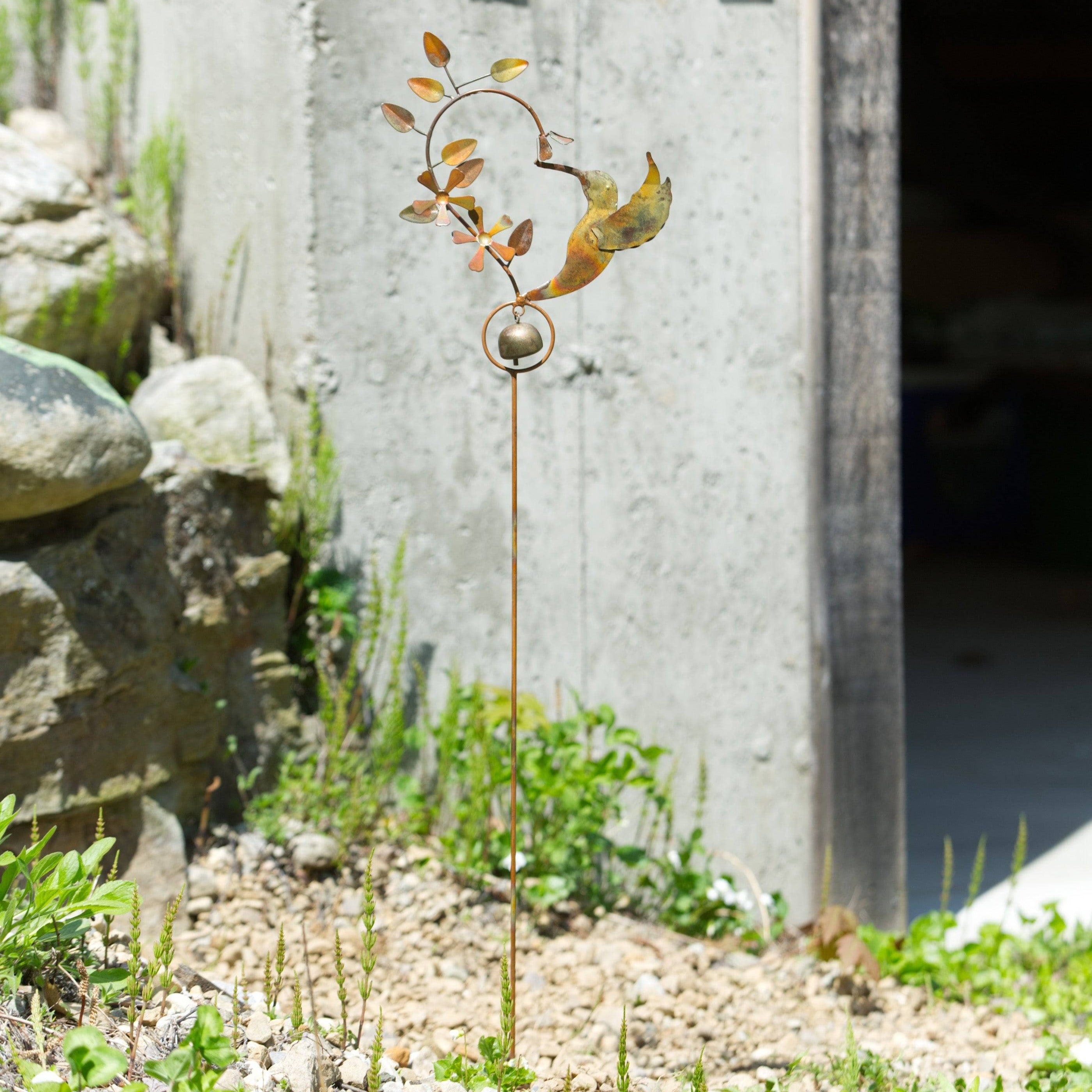 Hummingbird Heart Garden Stake - Handcrafted Metal Decor for Outdoor Gardens, Flower Beds & Patios - Perfect for Home & Yard Decoration