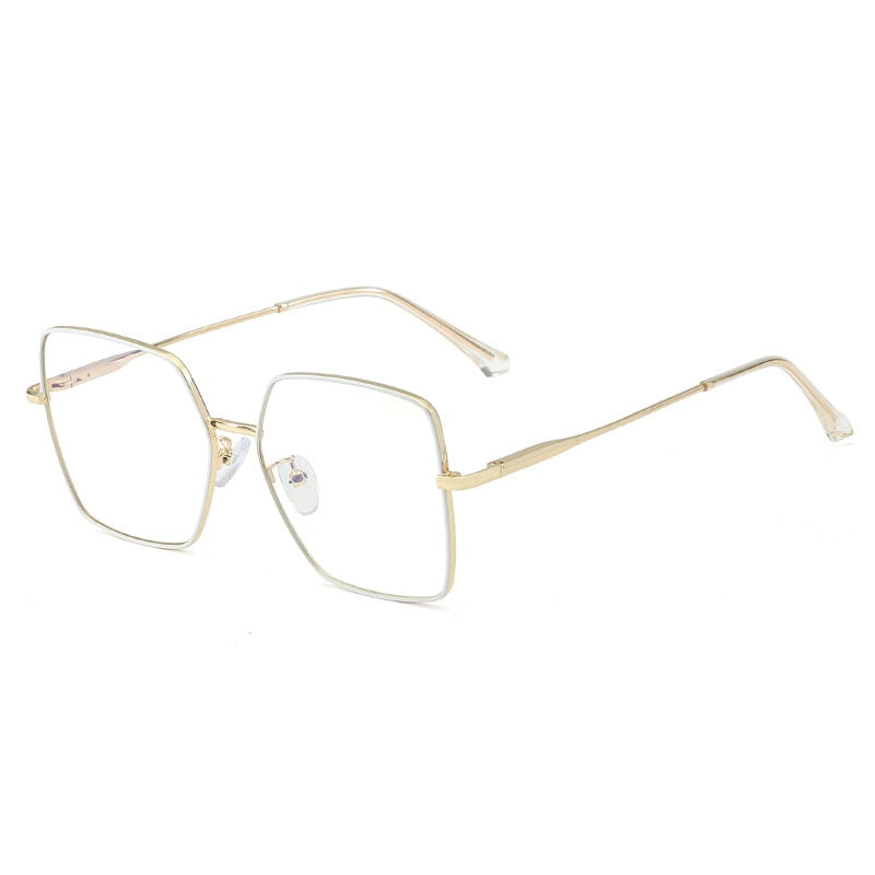 CCspace Unisex Full Rim Square Alloy Frame Eyeglasses 48241 - Stylish Lightweight Glasses for Men & Women - Perfect for Reading, Work, and Everyday Fashion