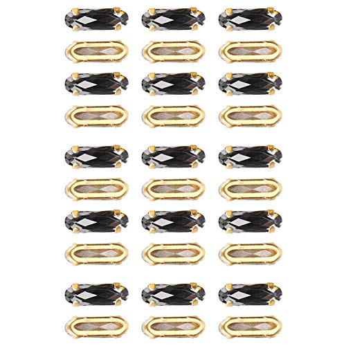Oval Rhinestones for Nail Art & Wedding Makeup - Non-Fading Black