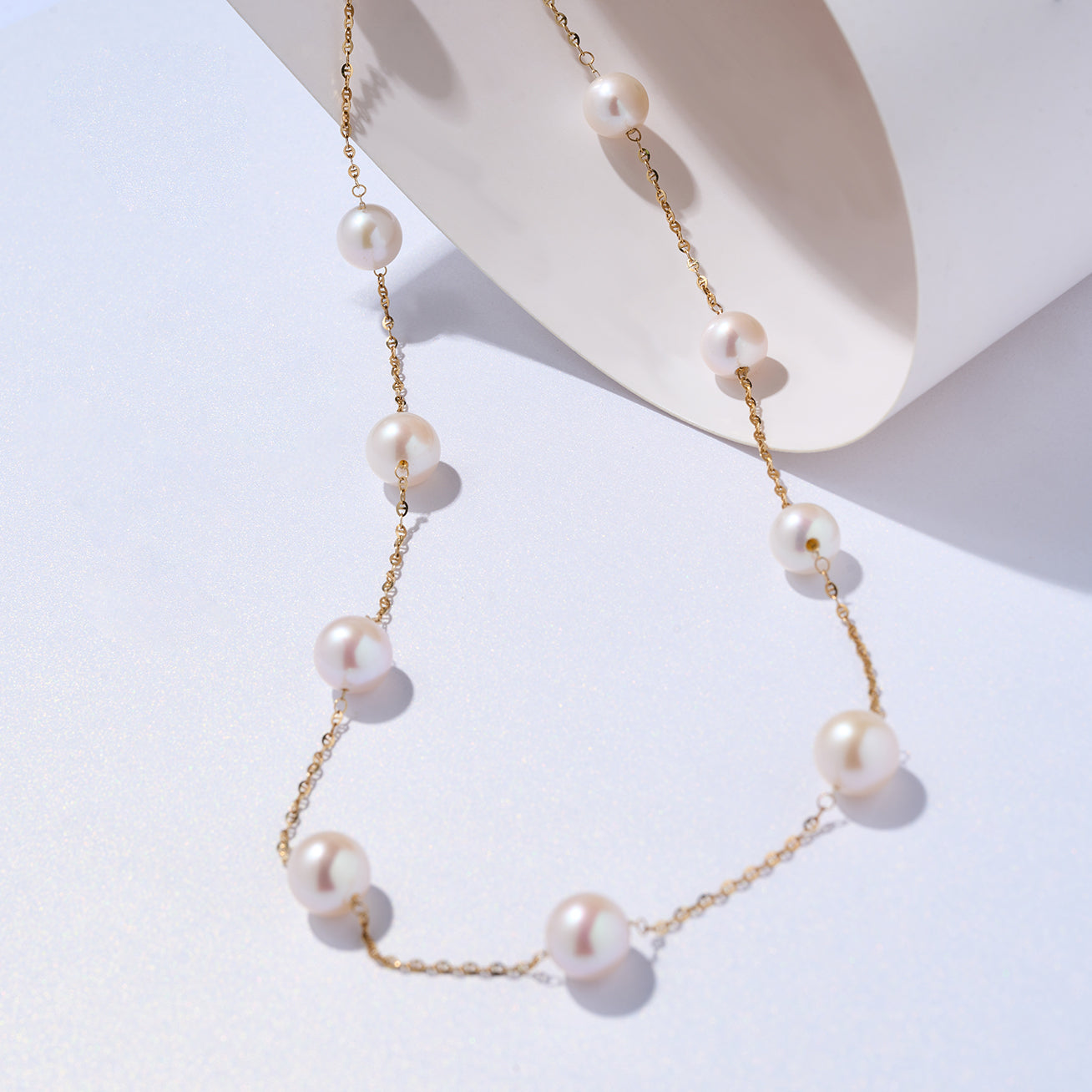 18K Solid Gold Freshwater Pearl Necklace for Women - Elegant & Timeless Jewelry Gift for Brides, Anniversary & Special Occasions