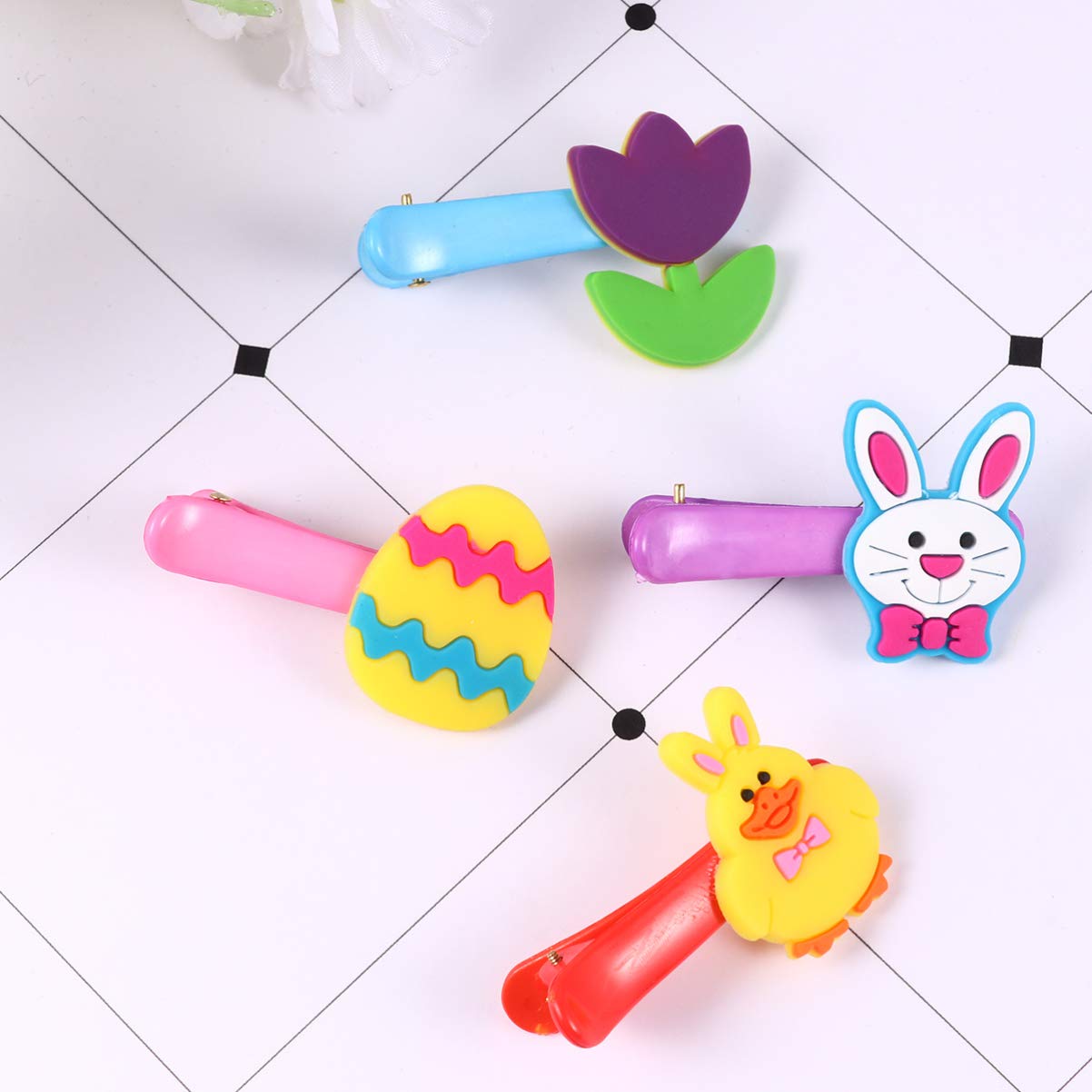 Beaupretty 20pcs Easter Hair Clips Set - Carton Alligator Clips with Bunny & Egg Designs for Kids, Girls Party Hair Accessories - Perfect for Easter Festival, Birthday Parties & School Events (Random Patterns)