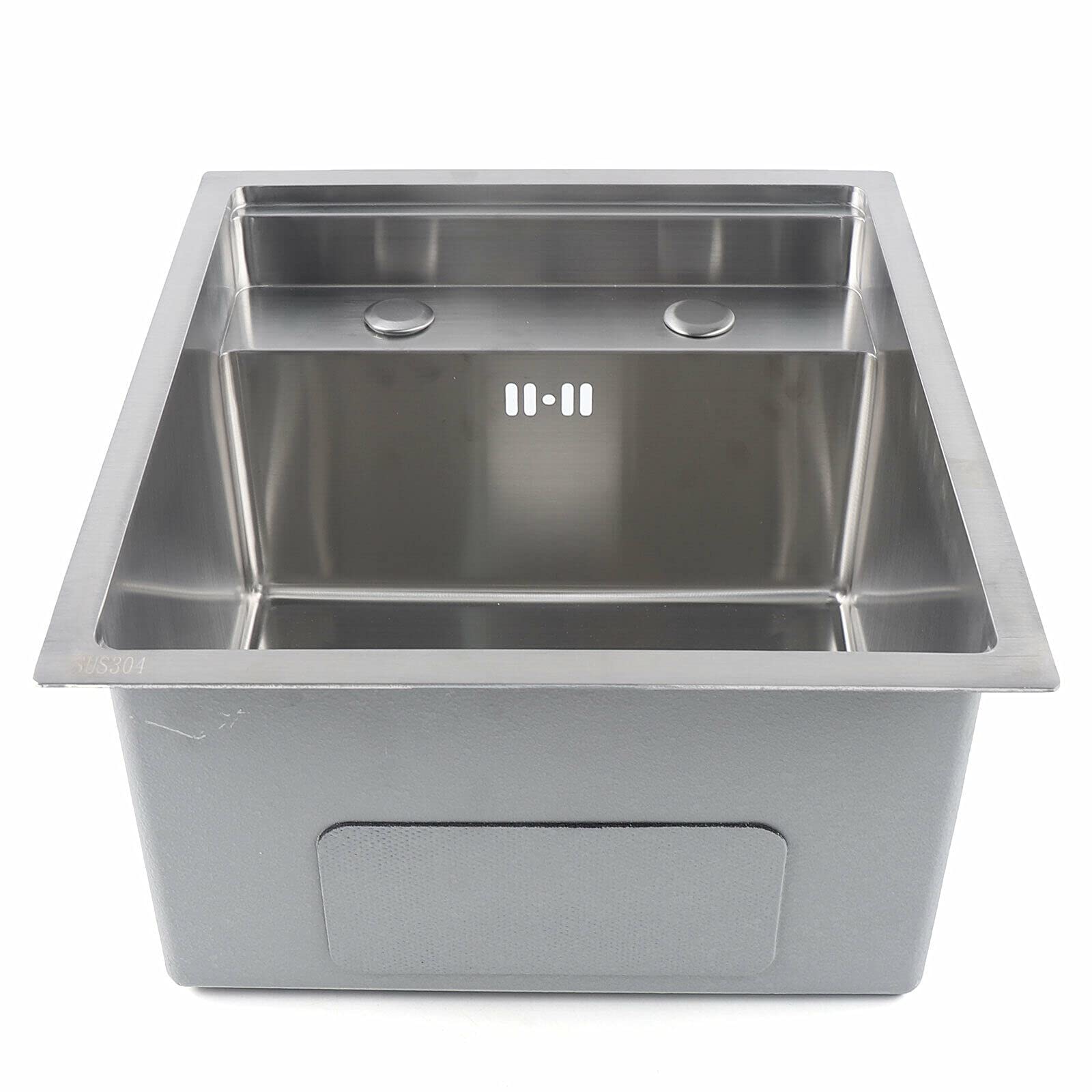Premium Stainless Steel Undermount Kitchen Sink - Single Bowl Square Design with Hidden Installation, Includes Folding Faucet & Drain Pipe - Perfect for Modern Home Kitchens, Restaurant Prep Areas & RV Cooking Spaces