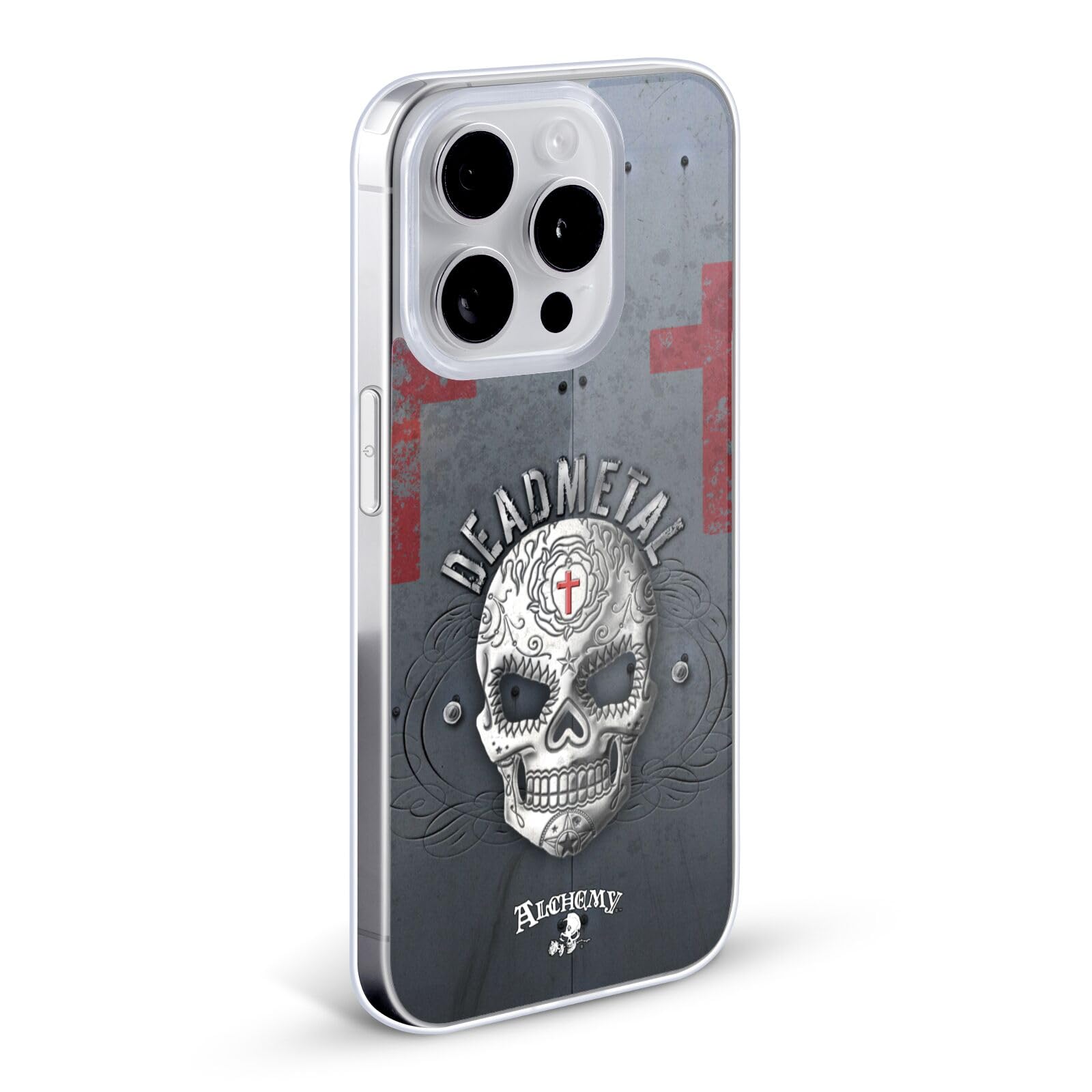 Officially Licensed Alchemy Gothic Dead Metal Skull Soft Gel Case for Apple iPhone 12 Pro Max - Gothic Style Protective Phone Cover for Halloween, Concerts & Alternative Fashion Lovers